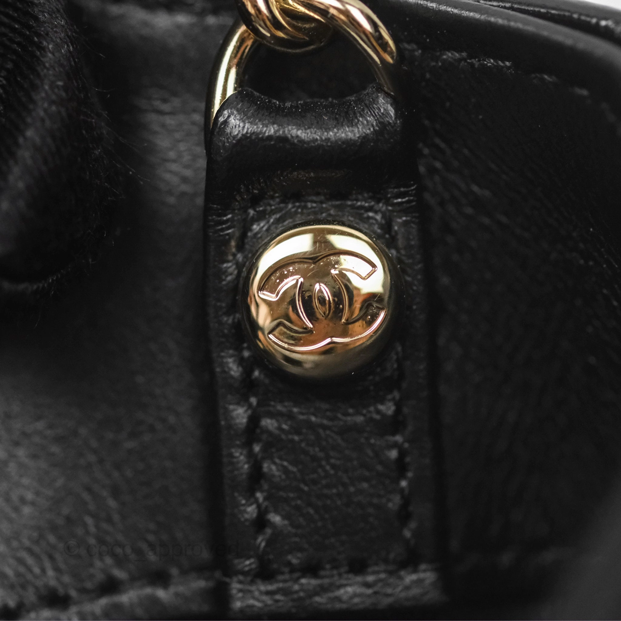 Chanel Nano 31 Black Shiny Lambskin Gold Hardware