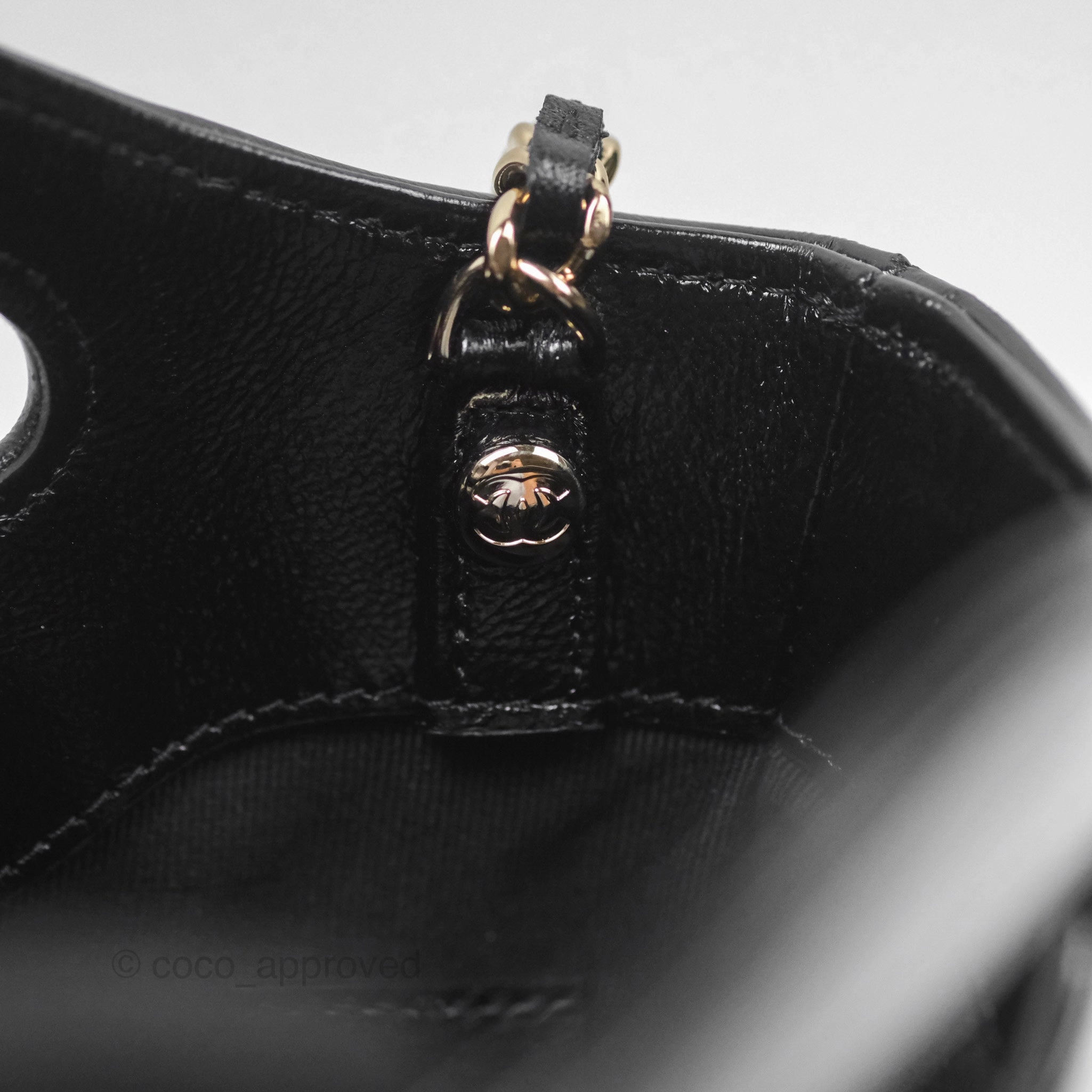 Chanel Nano 31 Black Shiny Lambskin Gold Hardware