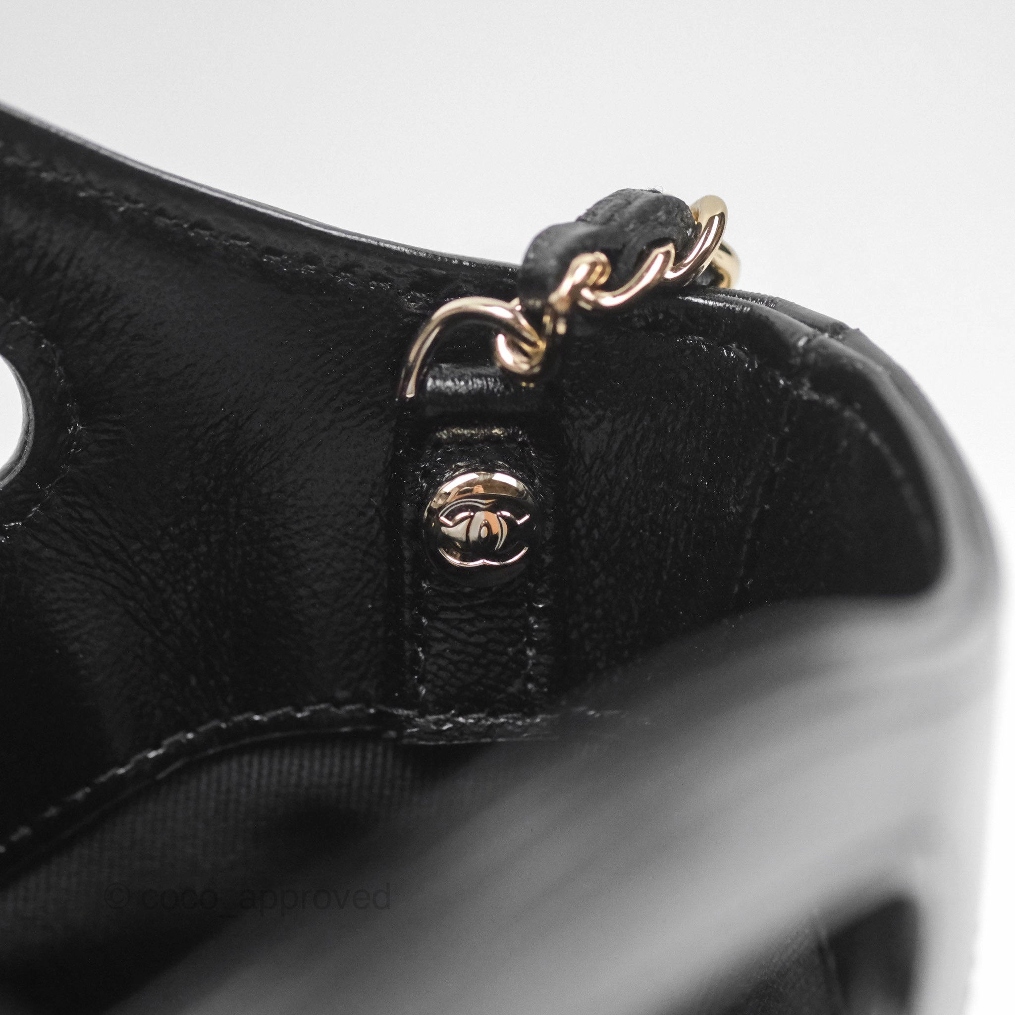 Chanel Nano 31 Black Shiny Lambskin Gold Hardware
