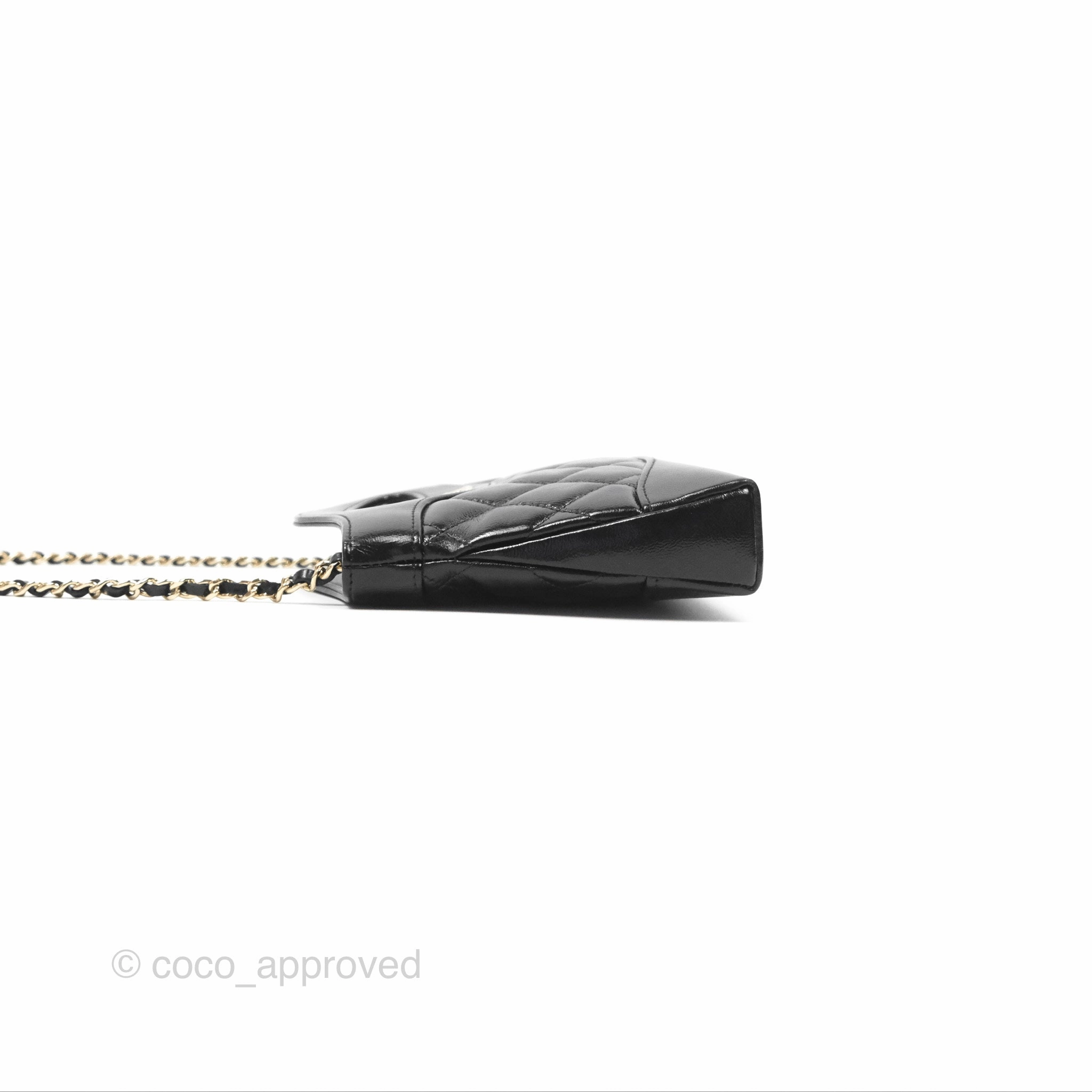 Chanel Nano 31 Black Shiny Lambskin Gold Hardware
