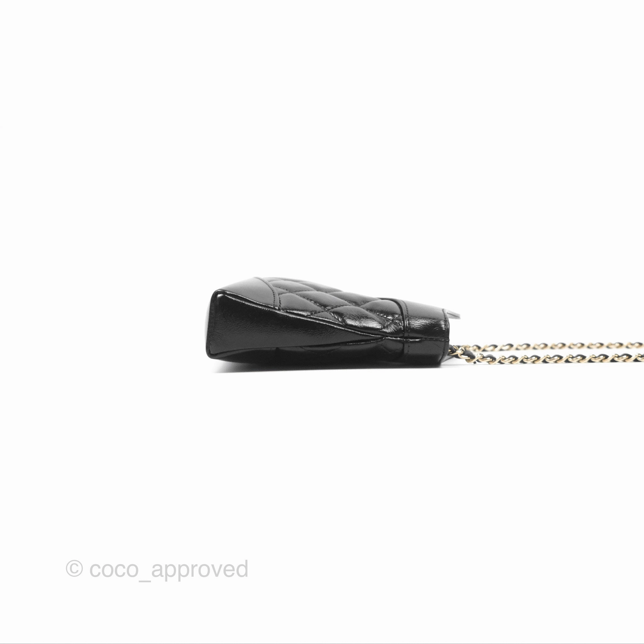 Chanel Nano 31 Black Shiny Lambskin Gold Hardware
