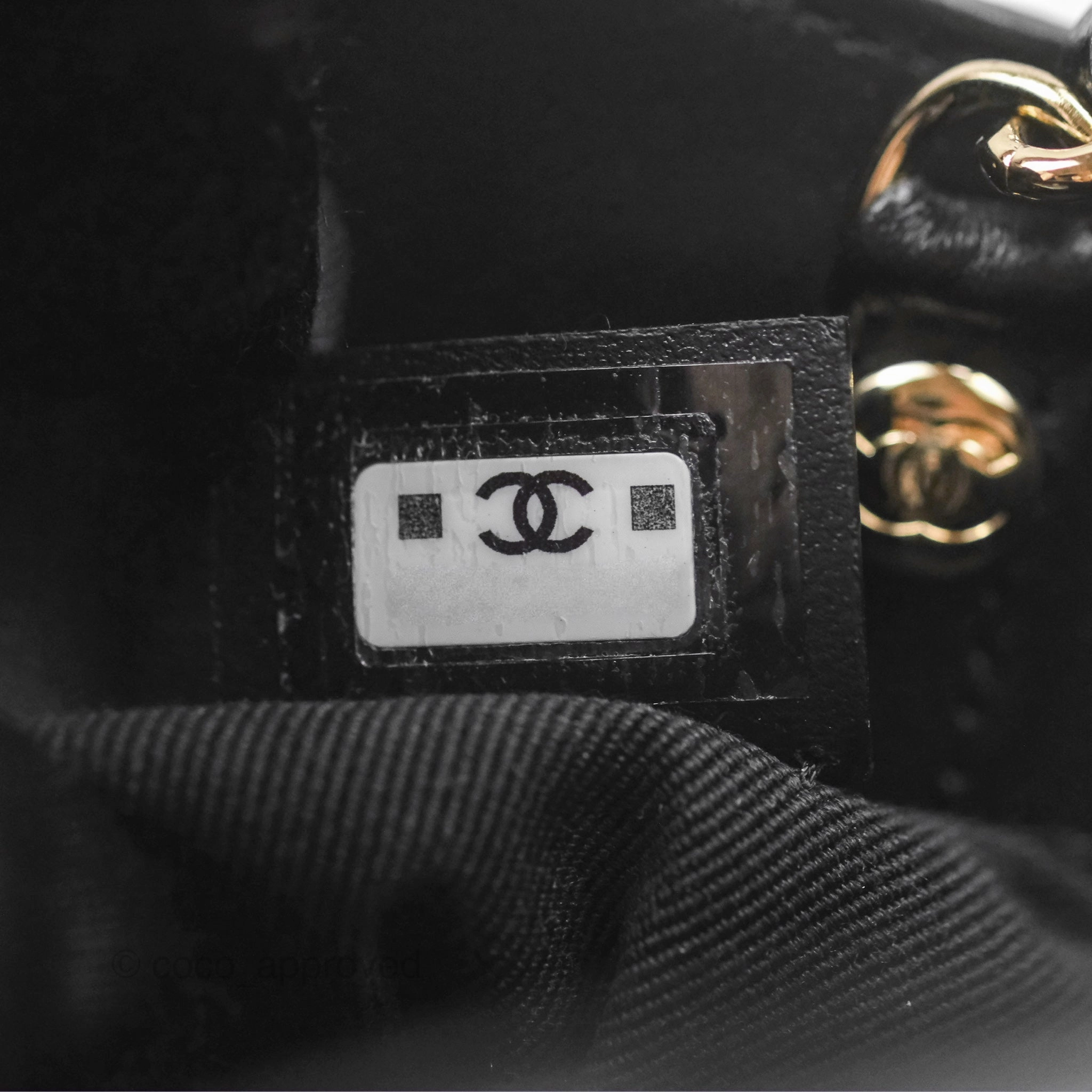 Chanel Nano 31 Black Shiny Lambskin Gold Hardware