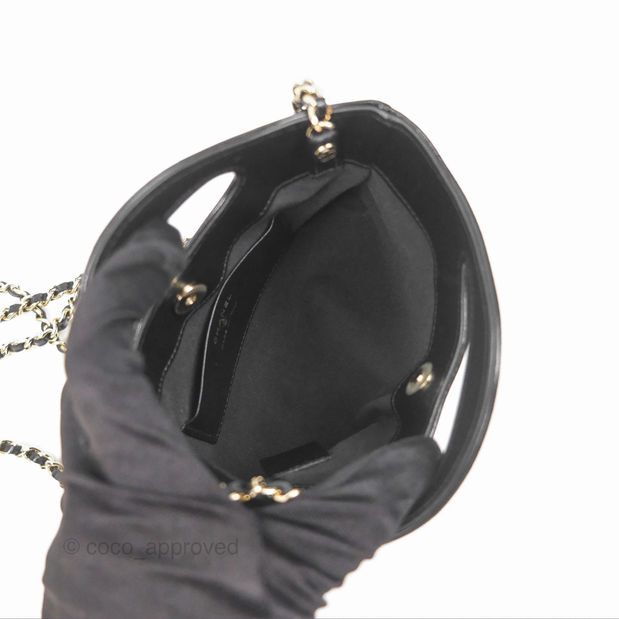 Chanel Nano 31 Black Shiny Lambskin Gold Hardware