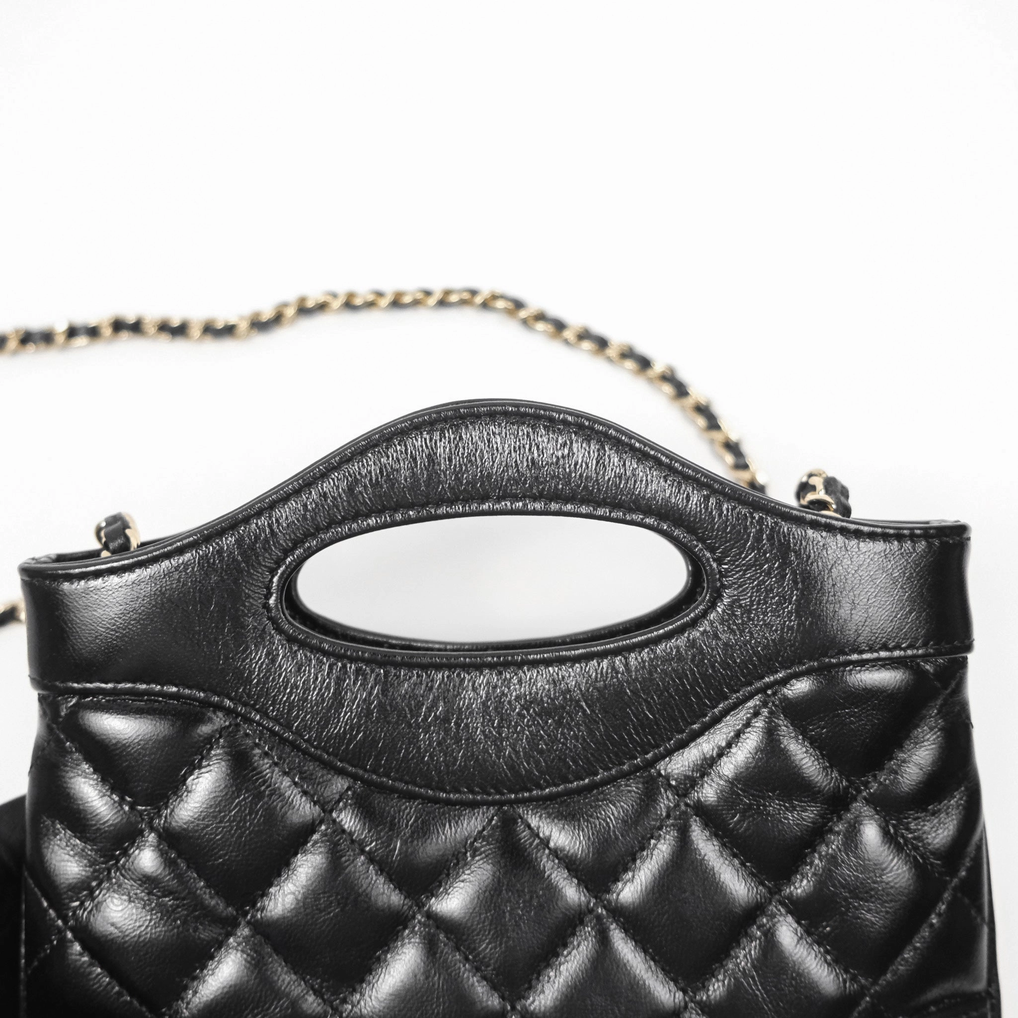 Chanel Nano 31 Black Shiny Lambskin Gold Hardware