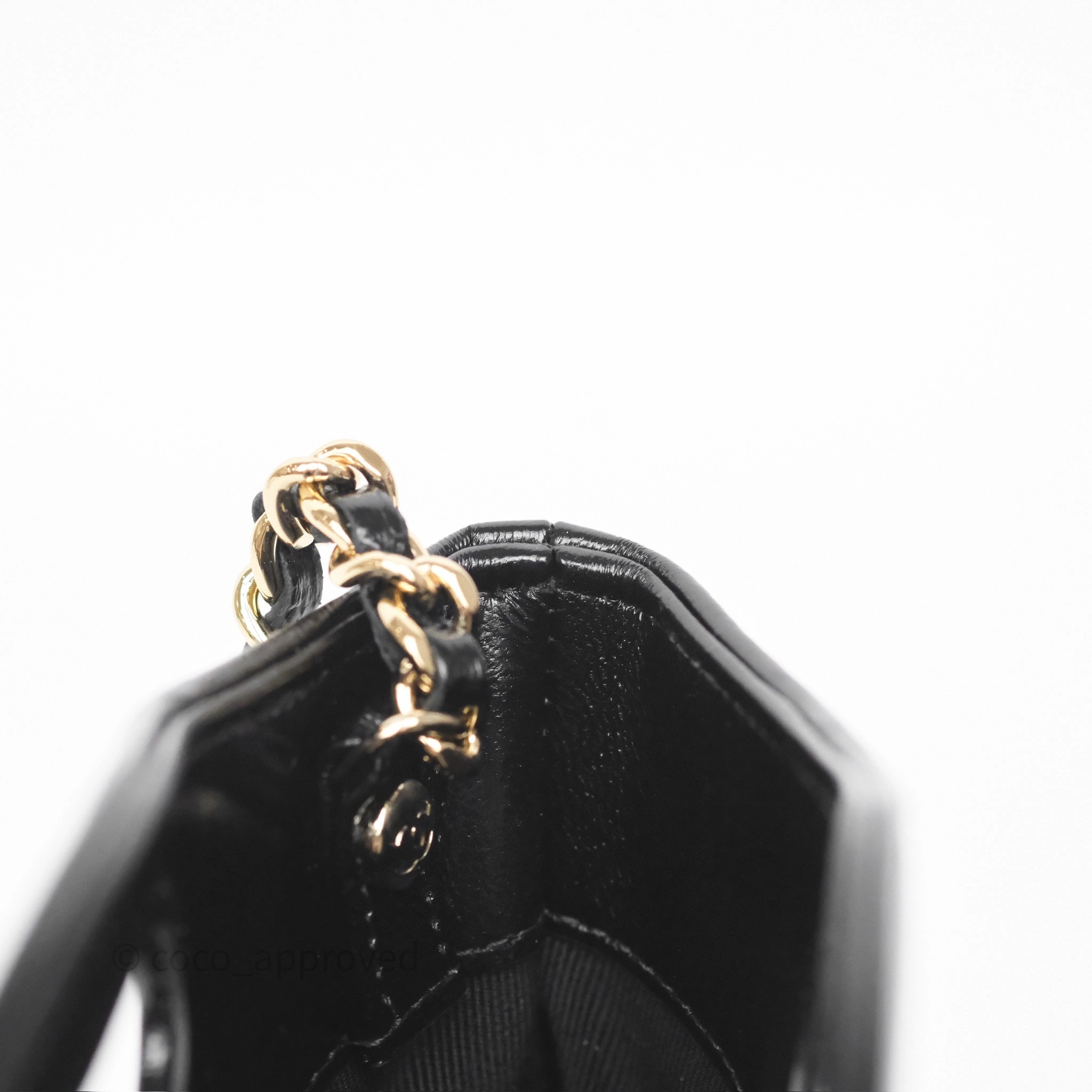 Chanel Nano 31 White/ Black Shiny Lambskin Gold Hardware