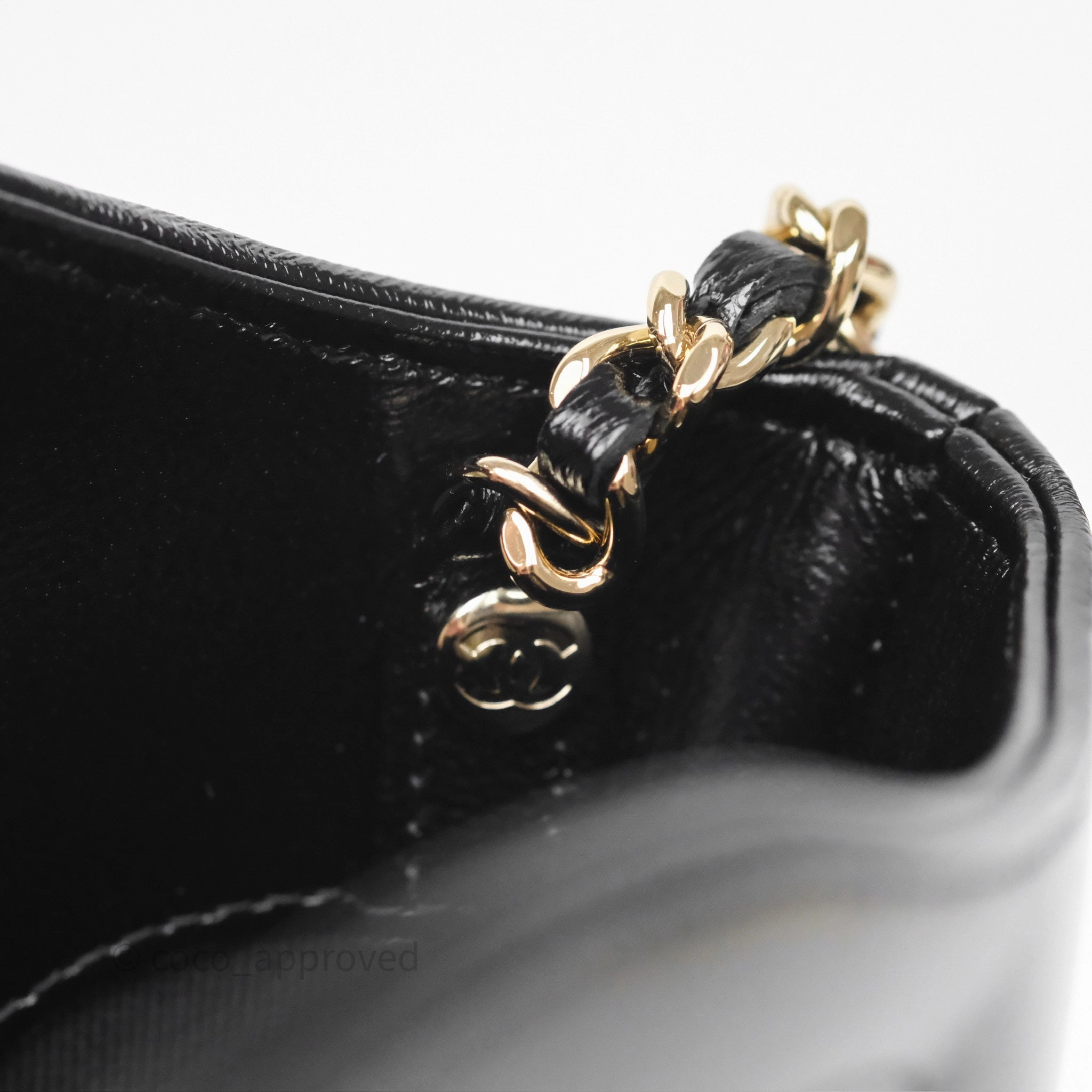 Chanel Nano 31 White/ Black Shiny Lambskin Gold Hardware