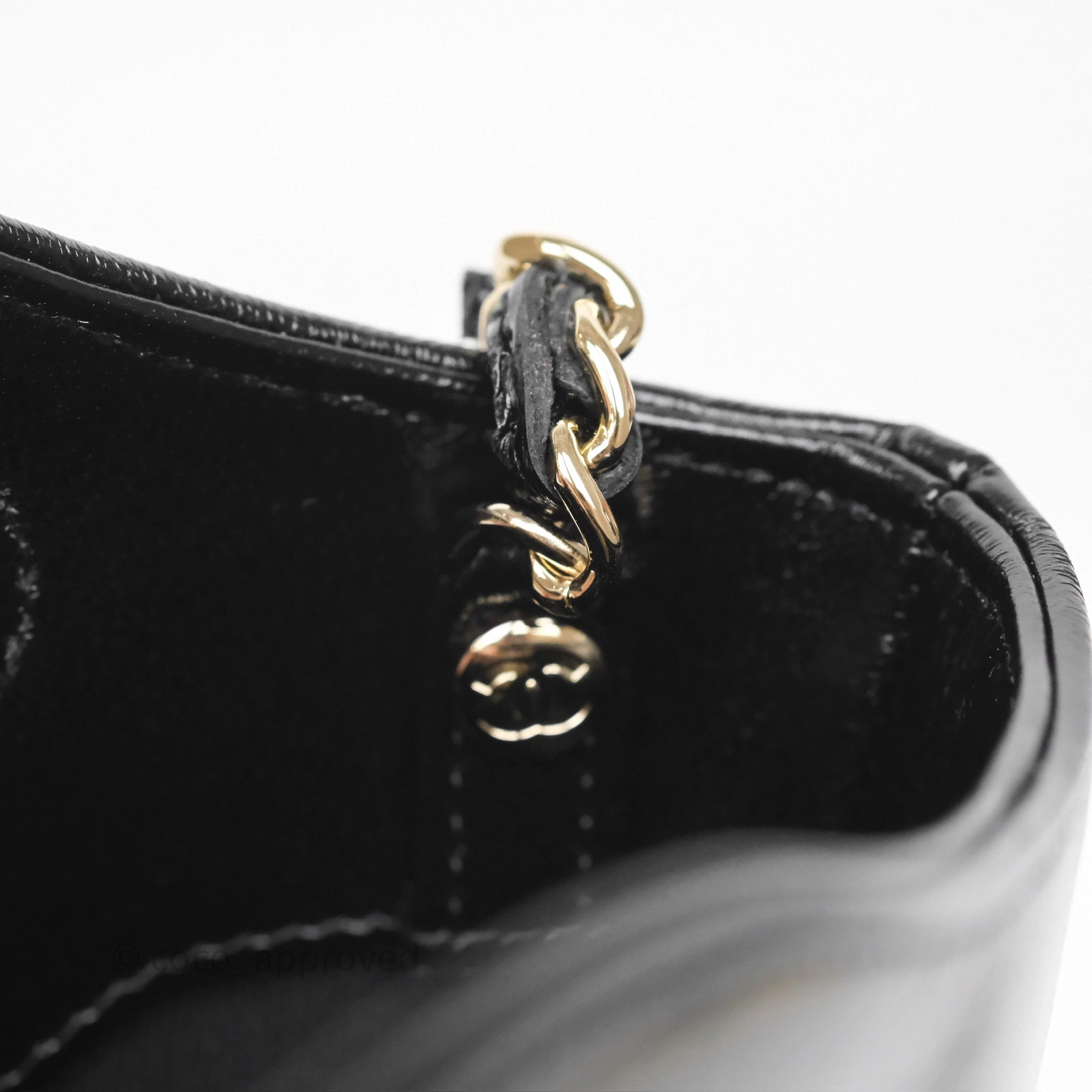Chanel Nano 31 White/ Black Shiny Lambskin Gold Hardware