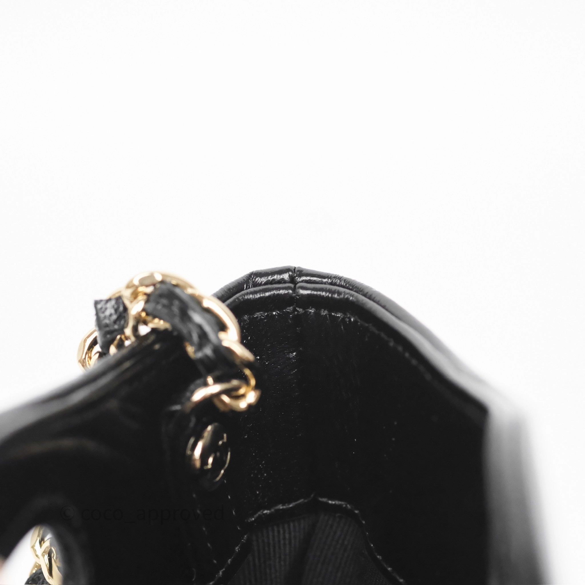 Chanel Nano 31 White/ Black Shiny Lambskin Gold Hardware