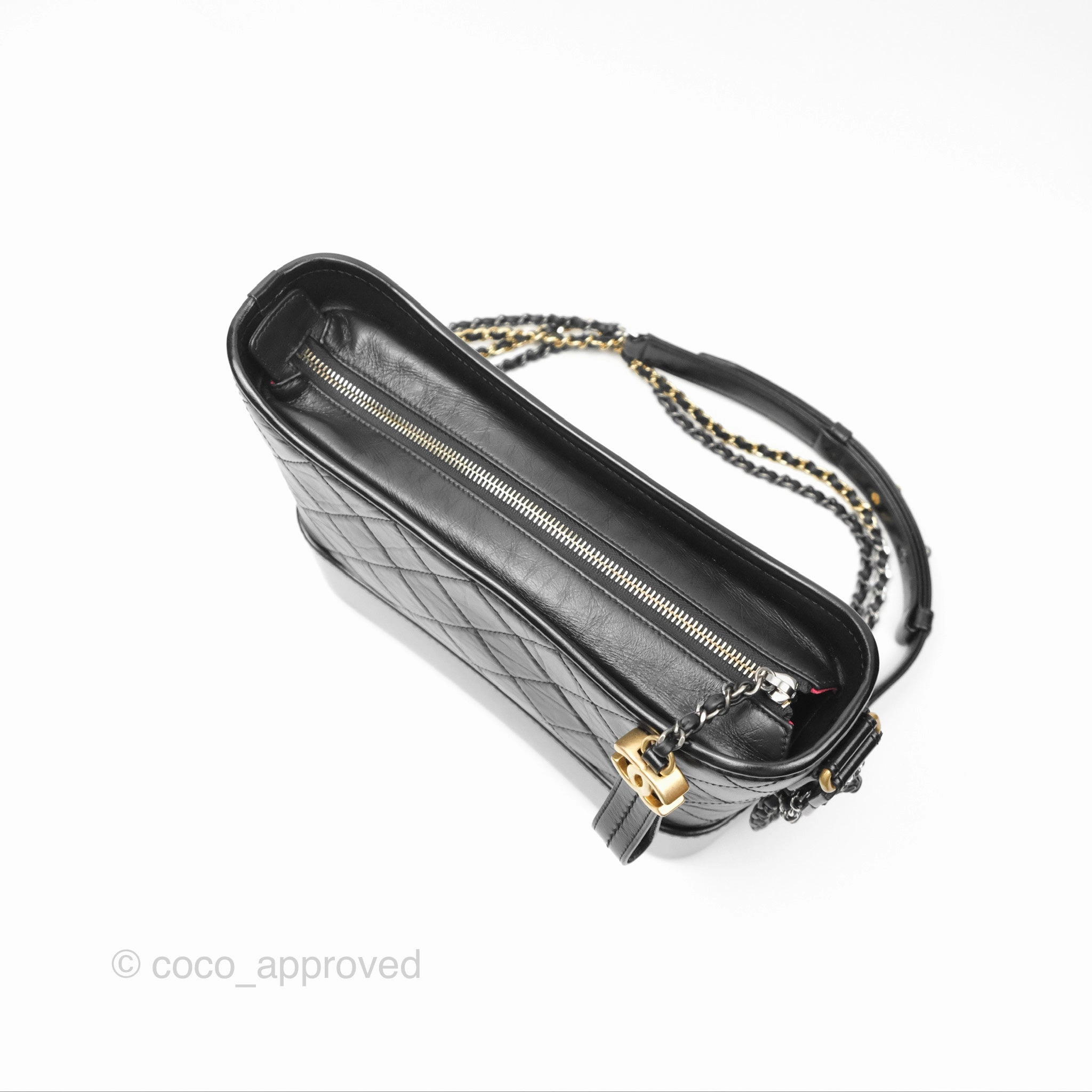 Chanel New Medium Gabrielle Hobo Quilted Black Aged Calfskin
