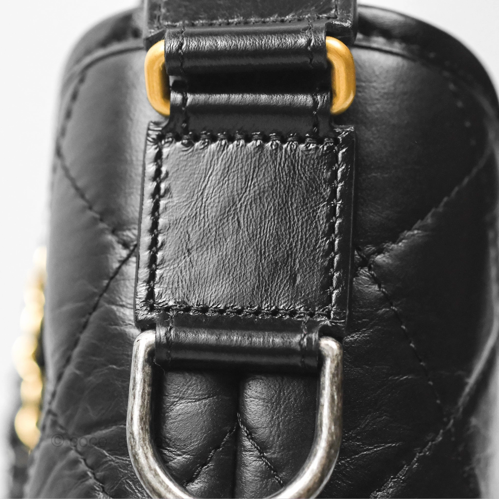 Chanel New Medium Gabrielle Hobo Quilted Black Aged Calfskin