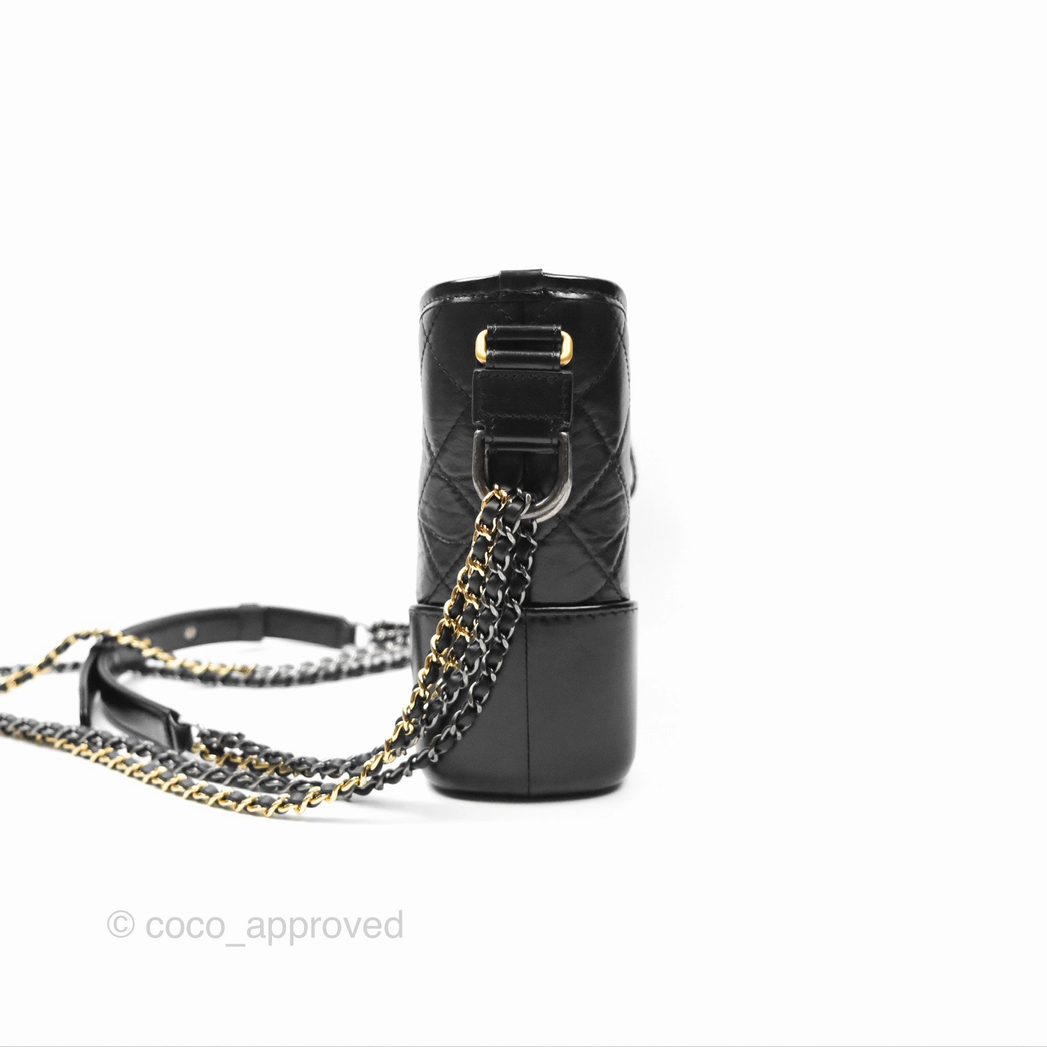 Chanel New Medium Gabrielle Hobo Quilted Black Aged Calfskin