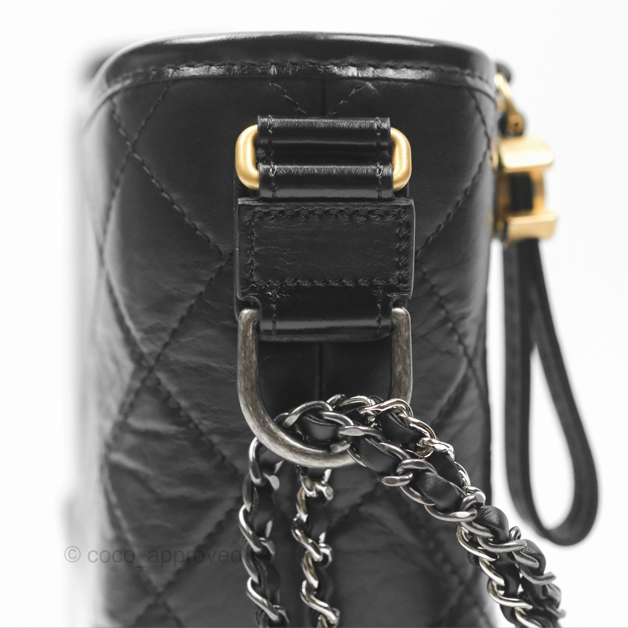 Chanel New Medium Gabrielle Hobo Quilted Black Aged Calfskin