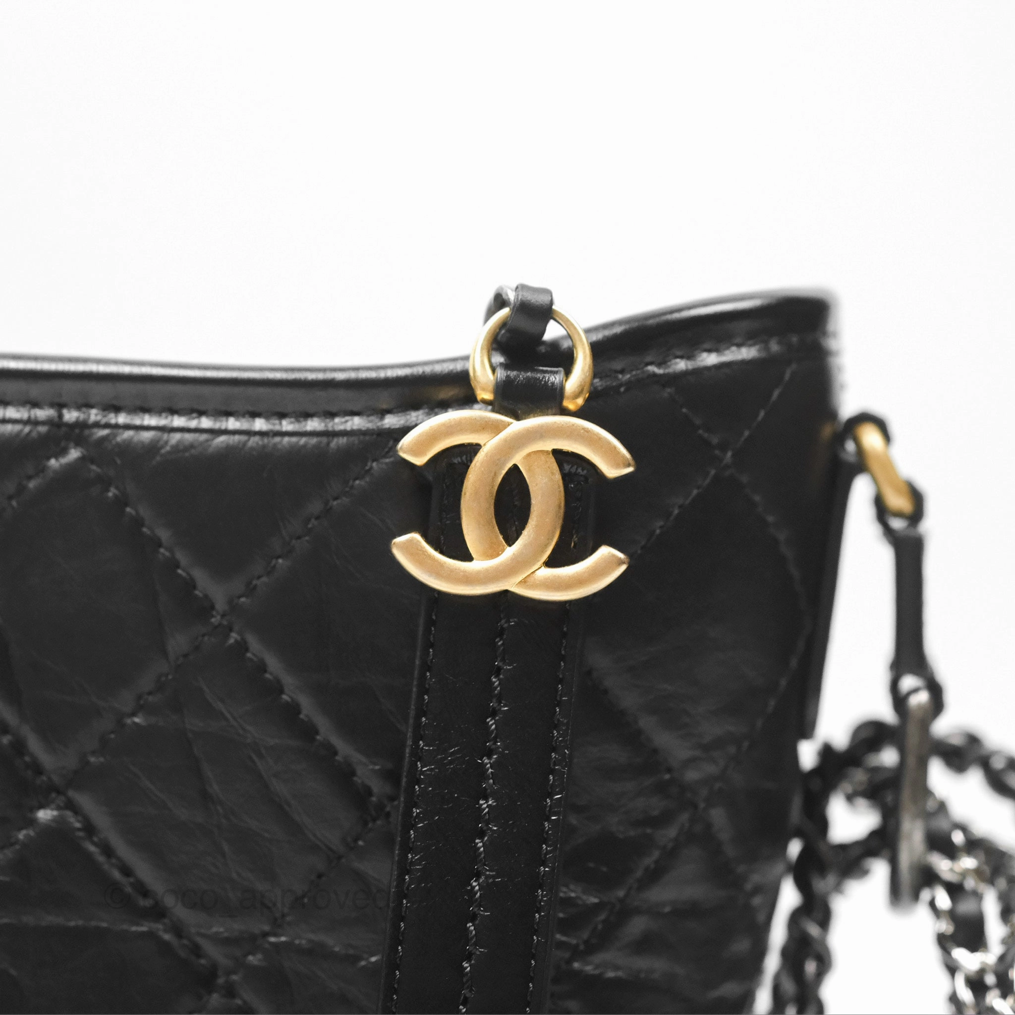 Chanel New Medium Gabrielle Hobo Quilted Black Aged Calfskin
