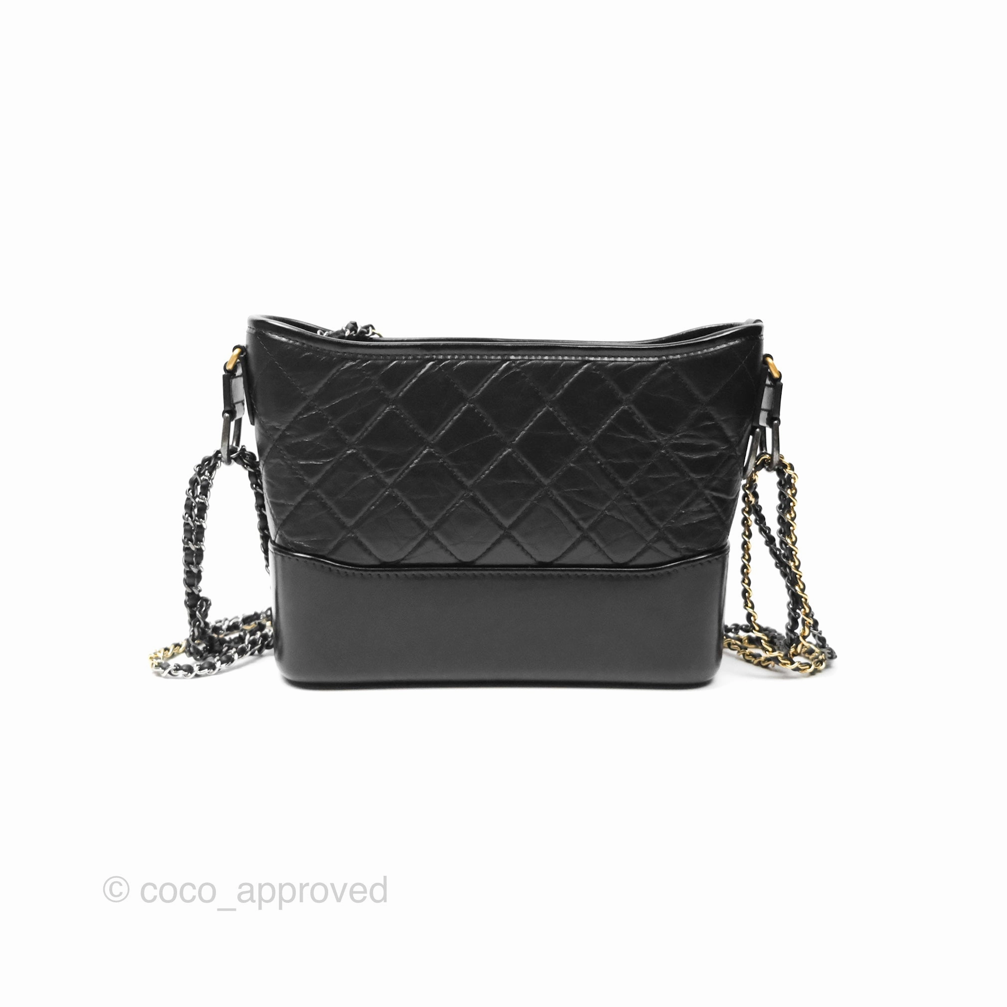 Chanel New Medium Gabrielle Hobo Quilted Black Aged Calfskin