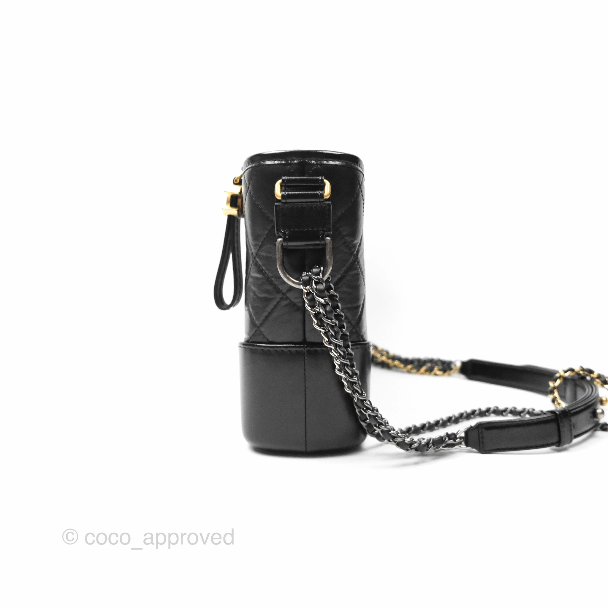 Chanel New Medium Gabrielle Hobo Quilted Black Aged Calfskin