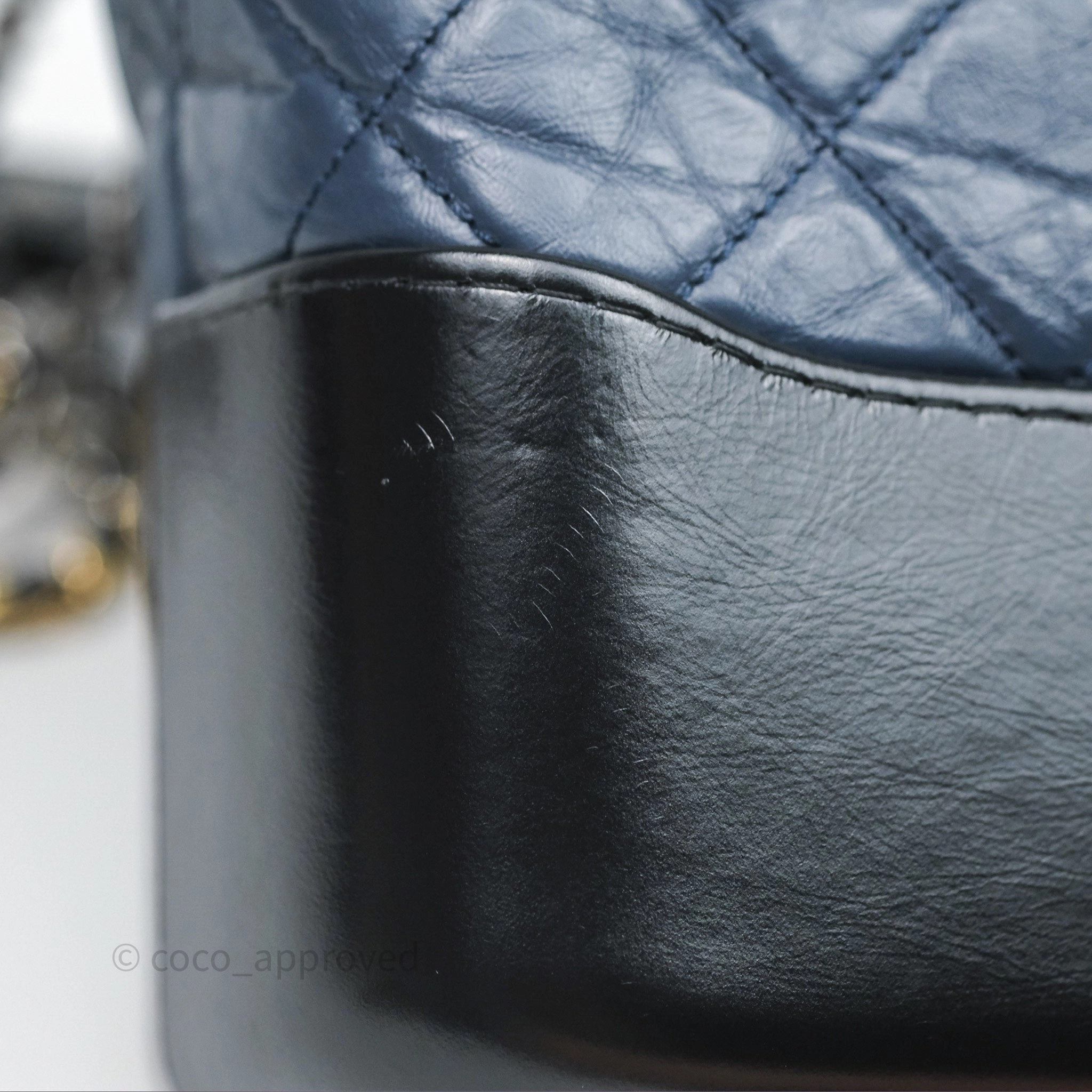 Chanel New Medium Gabrielle Hobo Quilted Navy Black Aged Calfskin