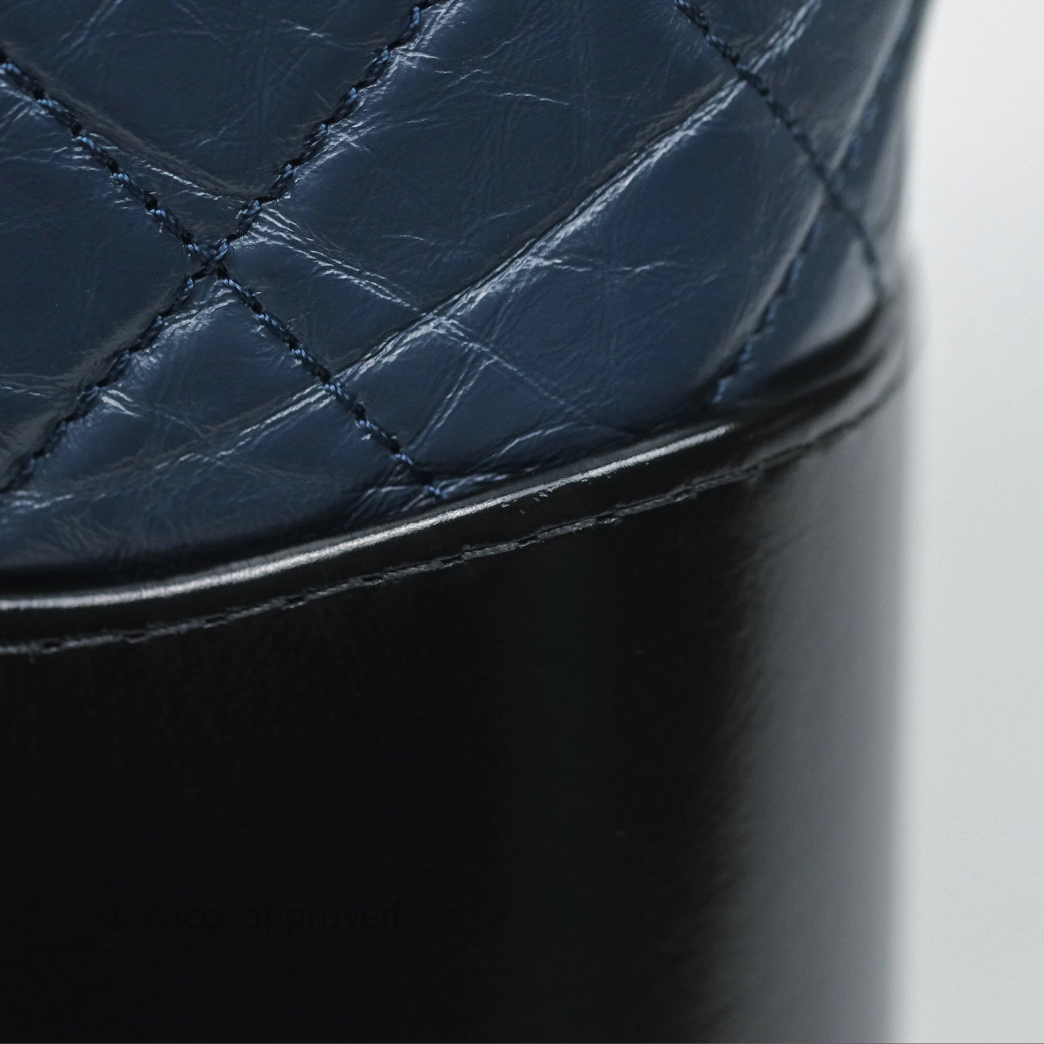 Chanel New Medium Gabrielle Hobo Quilted Navy Black Aged Calfskin