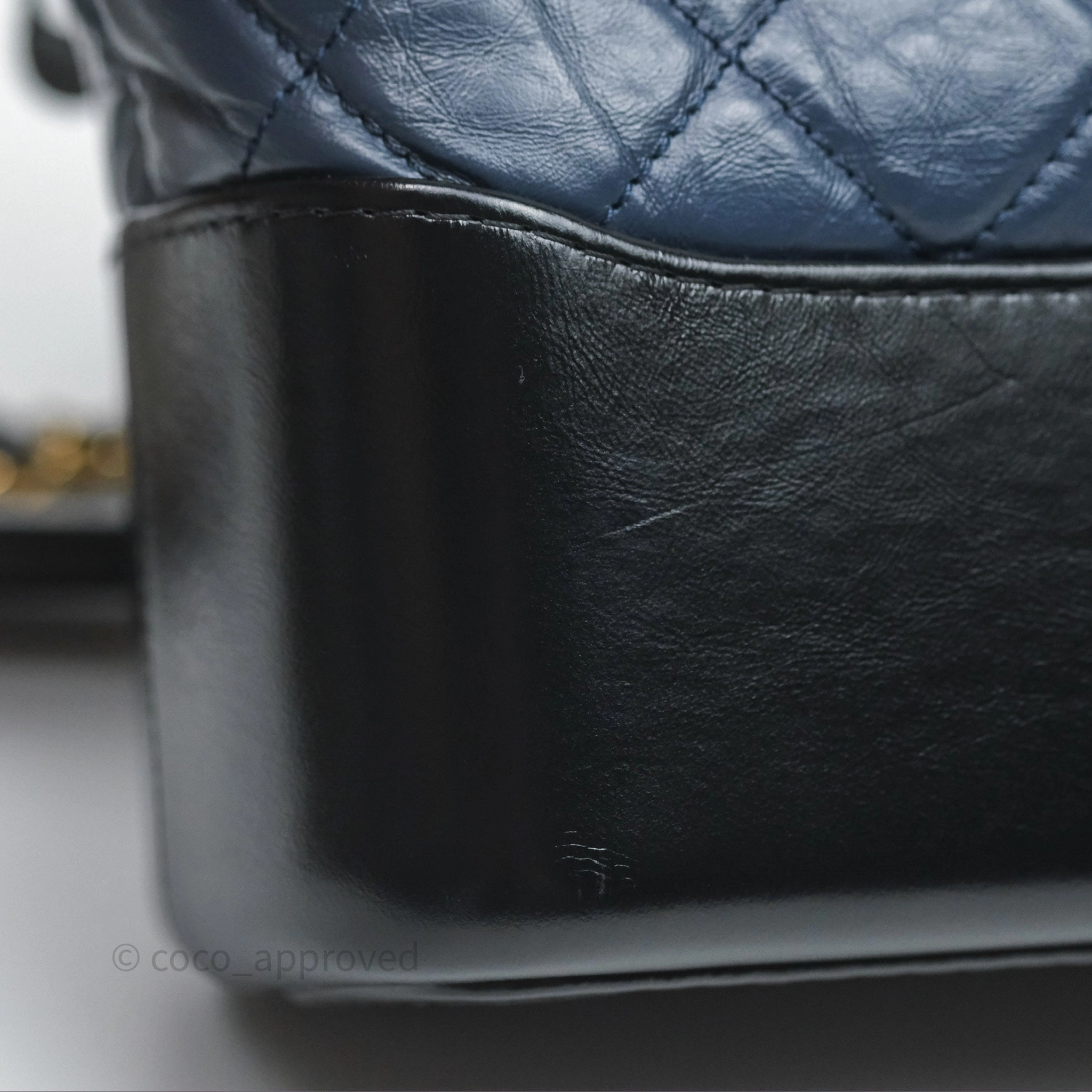 Chanel New Medium Gabrielle Hobo Quilted Navy Black Aged Calfskin