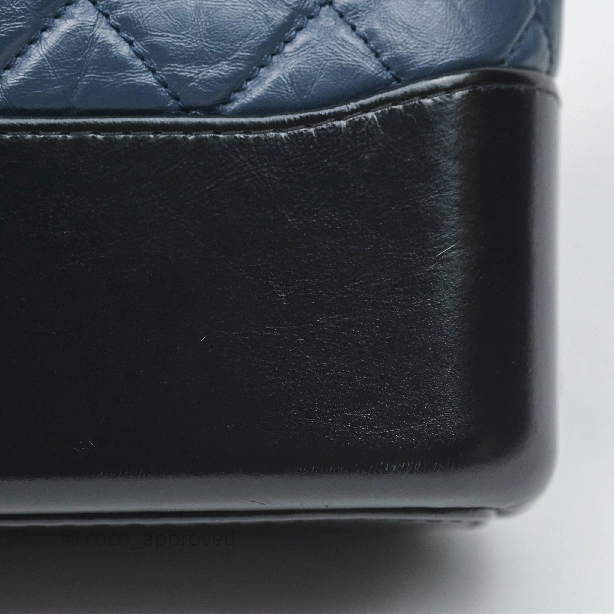 Chanel New Medium Gabrielle Hobo Quilted Navy Black Aged Calfskin