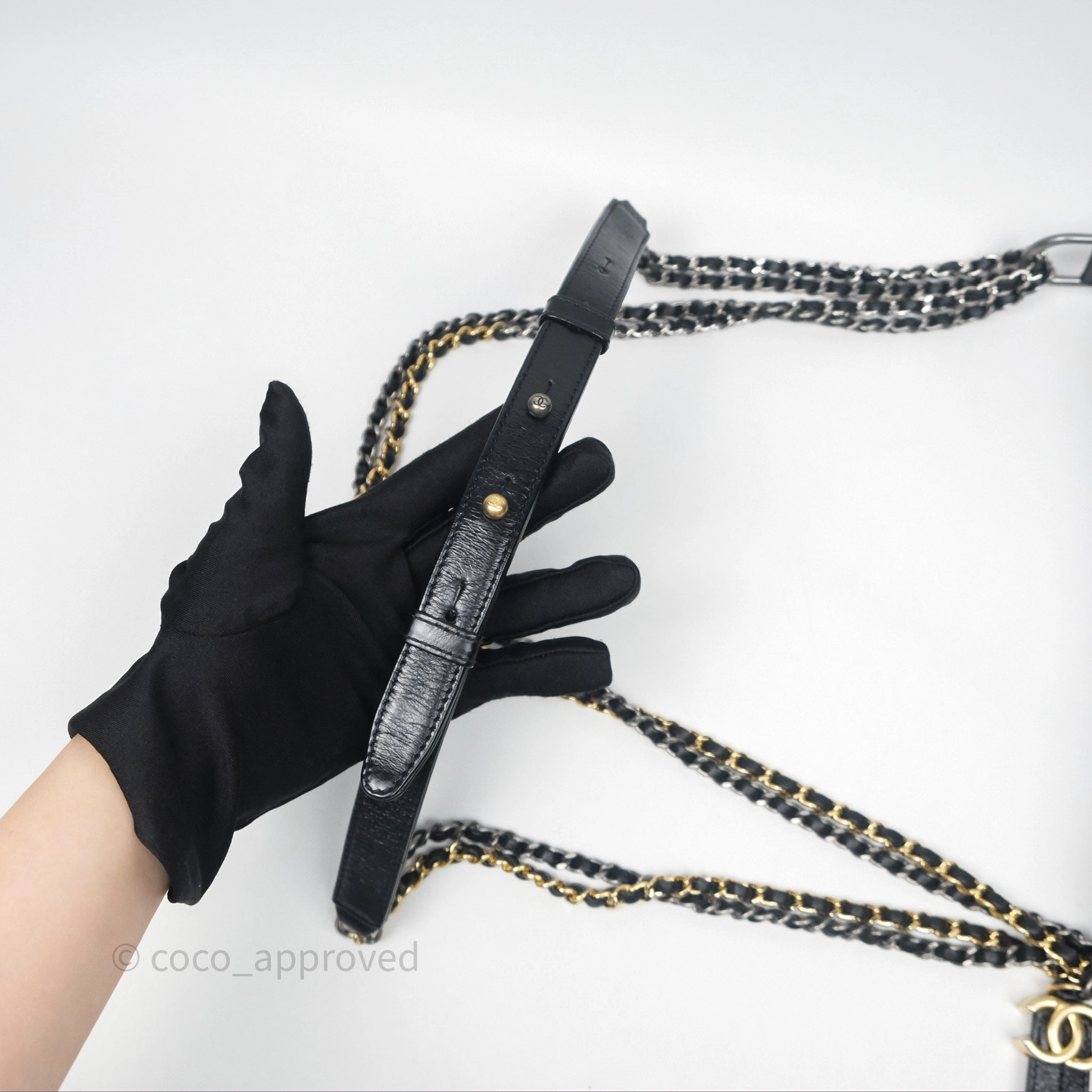 Chanel New Medium Gabrielle Hobo Quilted Navy Black Aged Calfskin