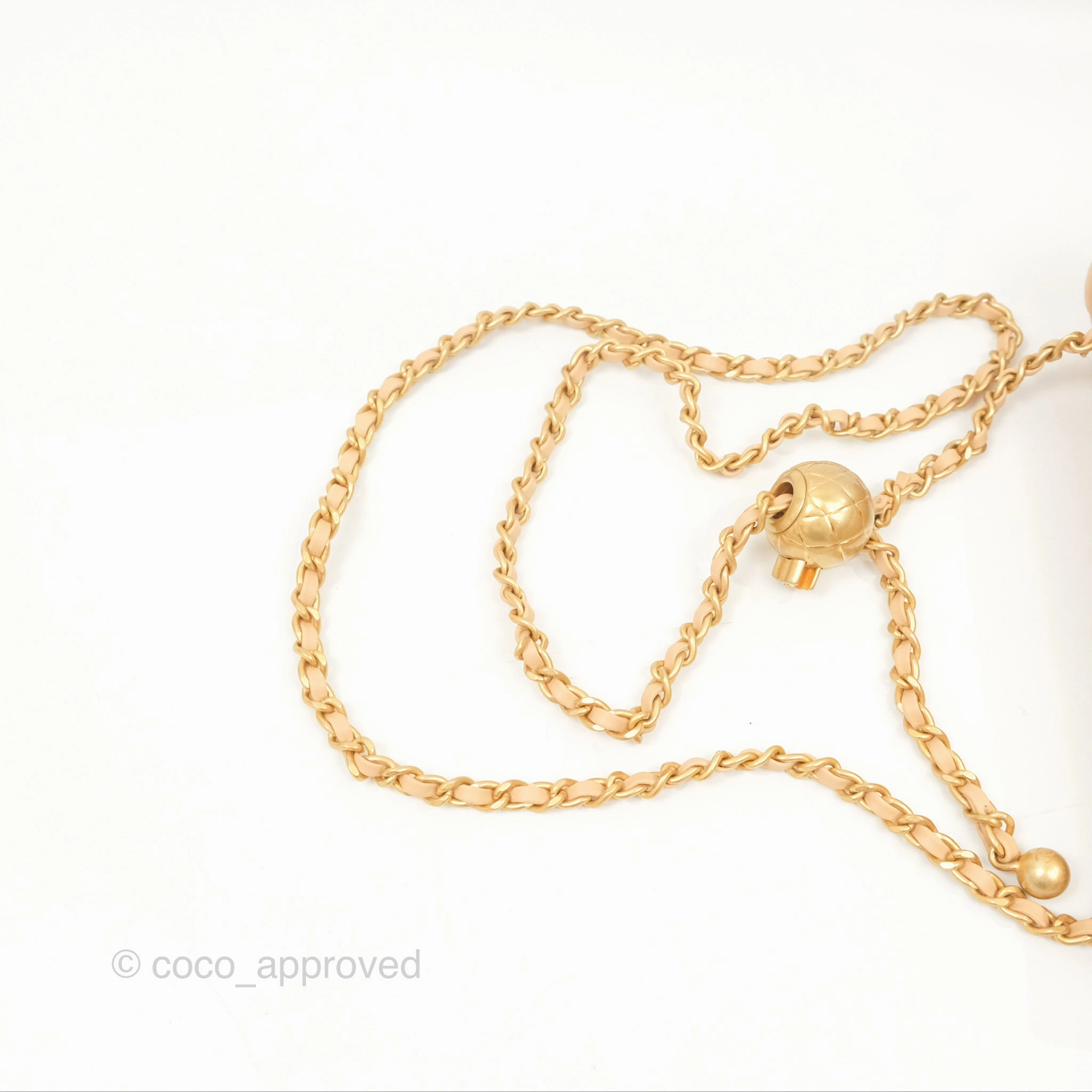 Chanel Pearl Crush Mini Rectangular Beige Lambskin Aged Gold Hardware