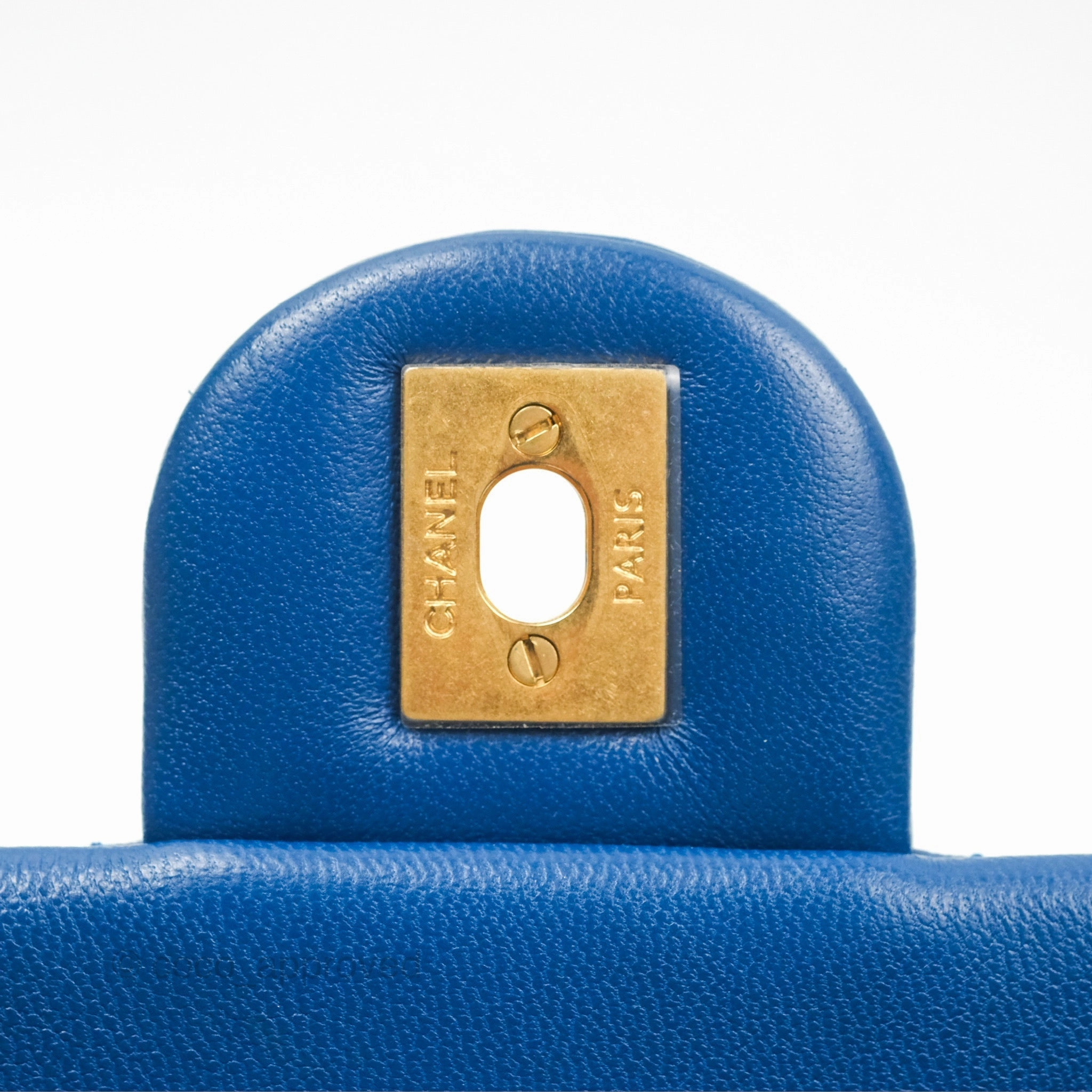 Chanel Pearl Crush Mini Rectangular Blue Lambskin Aged Gold Hardware