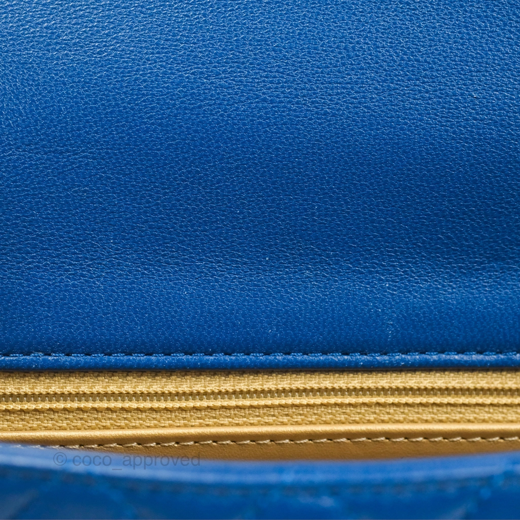 Chanel Pearl Crush Mini Rectangular Blue Lambskin Aged Gold Hardware