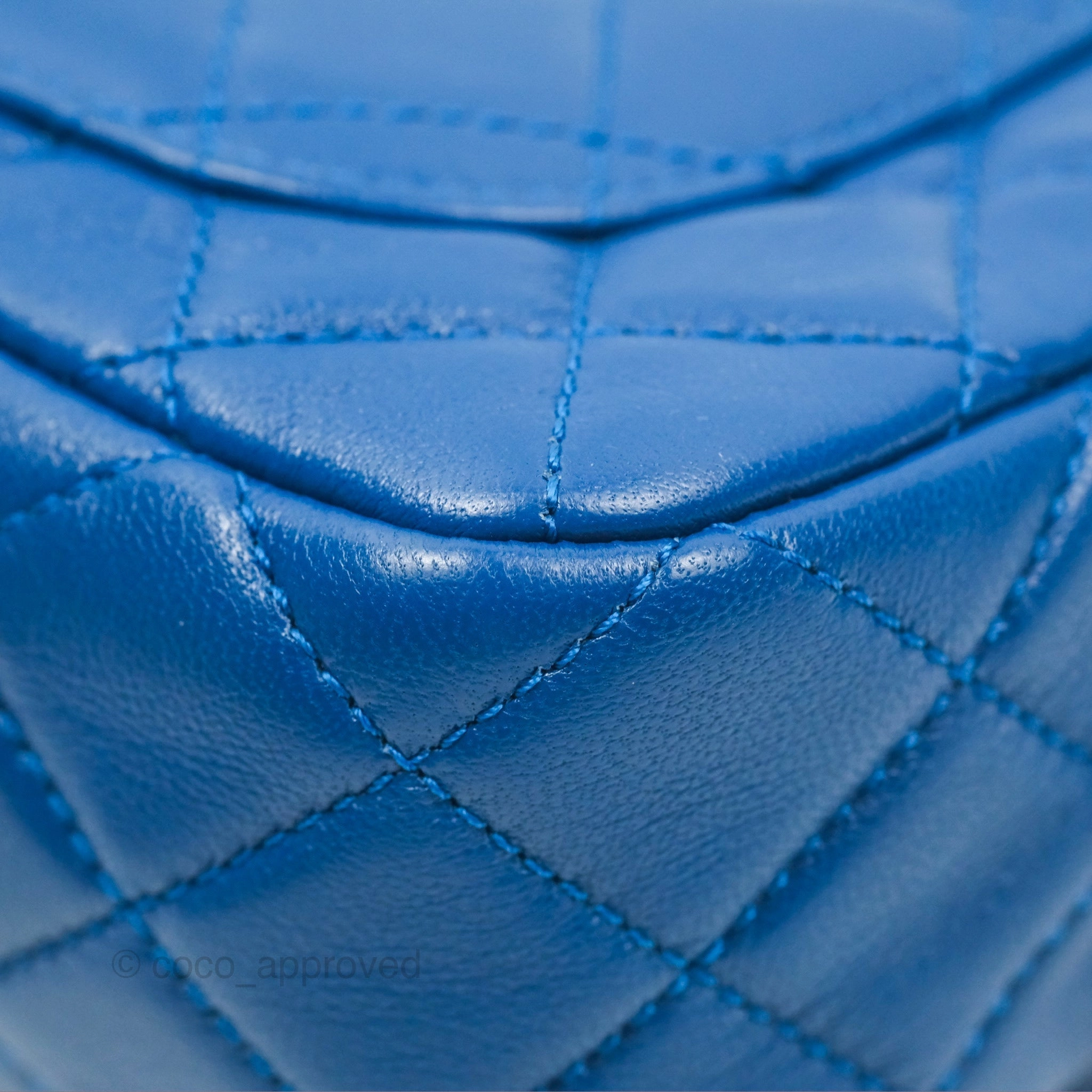 Chanel Pearl Crush Mini Rectangular Blue Lambskin Aged Gold Hardware