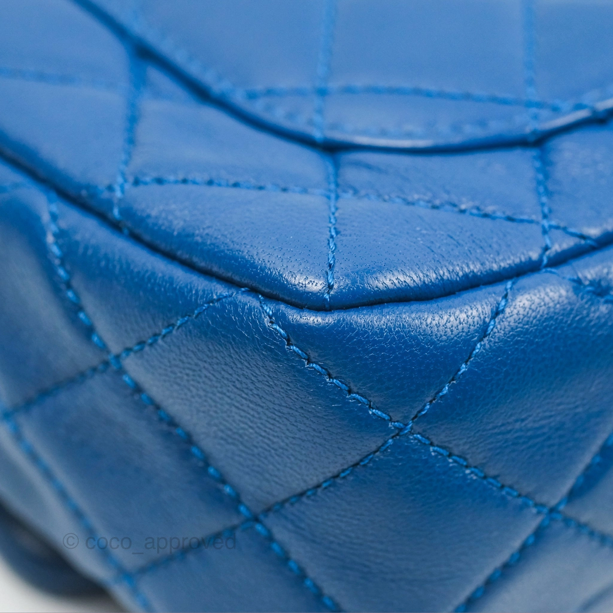 Chanel Pearl Crush Mini Rectangular Blue Lambskin Aged Gold Hardware