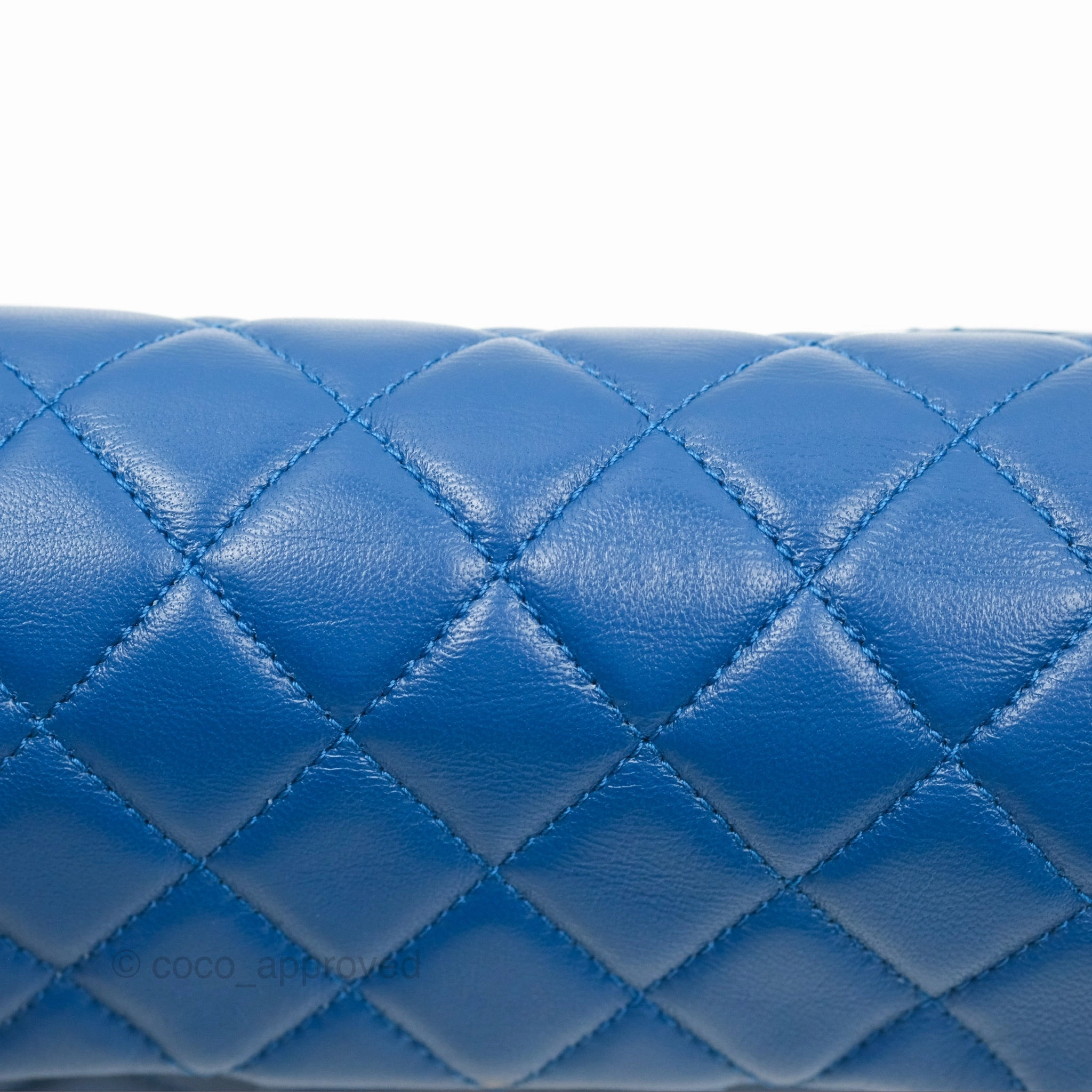 Chanel Pearl Crush Mini Rectangular Blue Lambskin Aged Gold Hardware