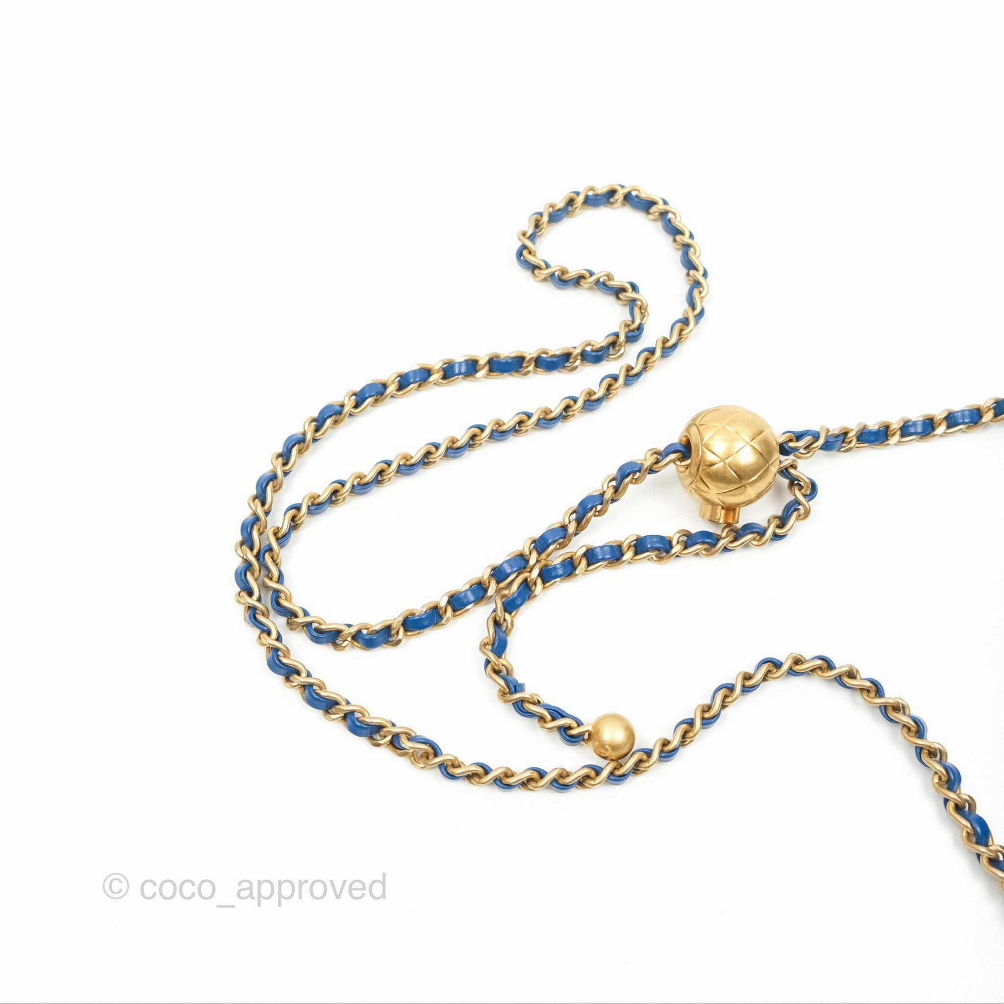 Chanel Pearl Crush Mini Rectangular Blue Lambskin Aged Gold Hardware