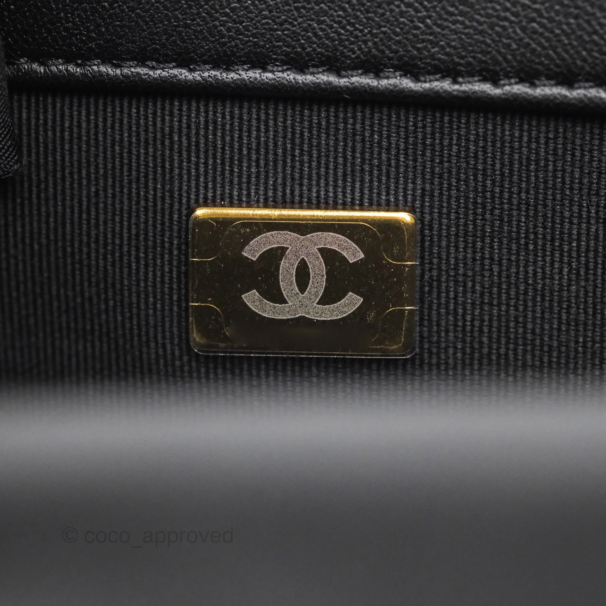 Chanel Pearl Crush Mini Rectangular Grid Black White Tweed Aged Gold Hardware