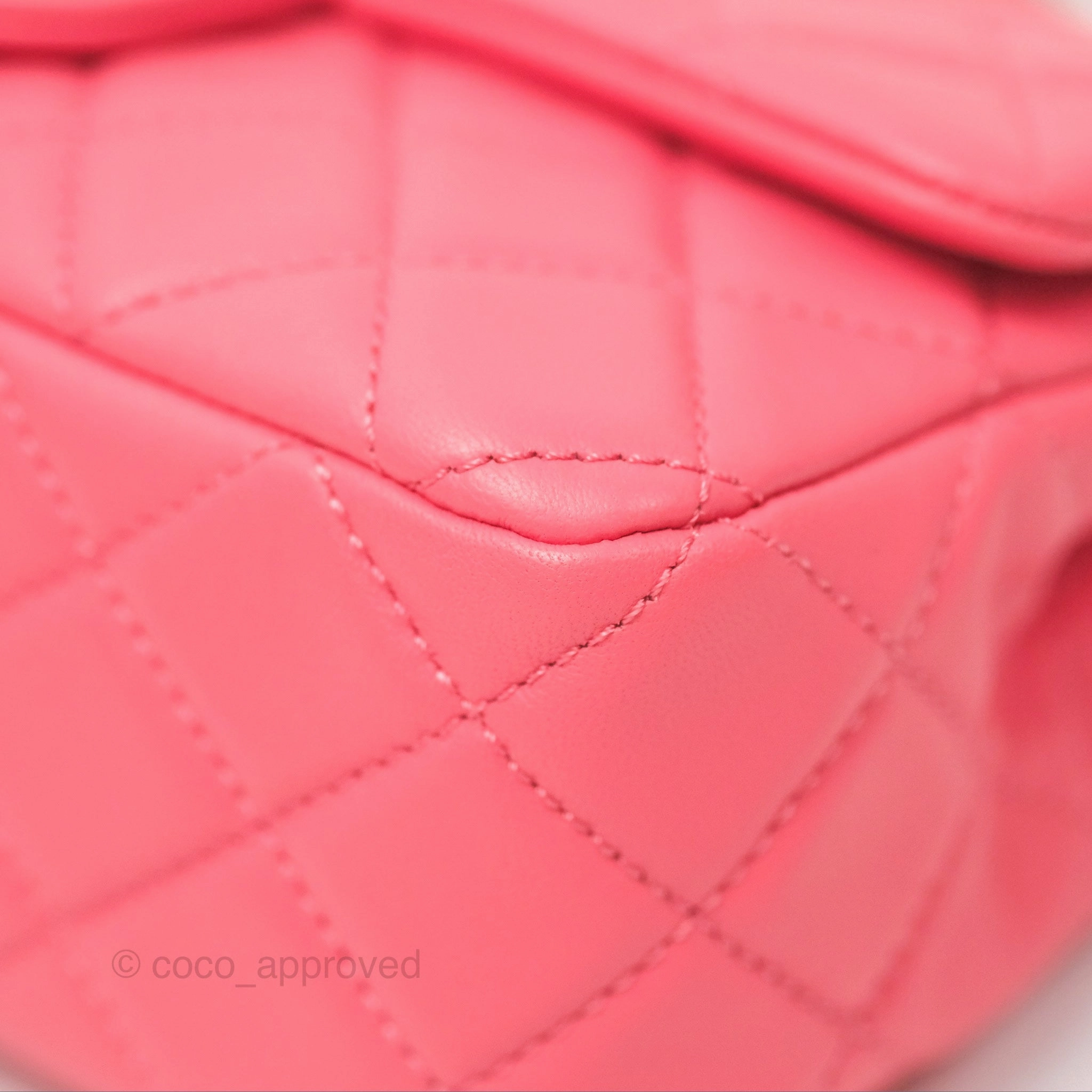 Chanel Pearl Crush Mini Rectangular Pink Lambskin Aged Gold Hardware