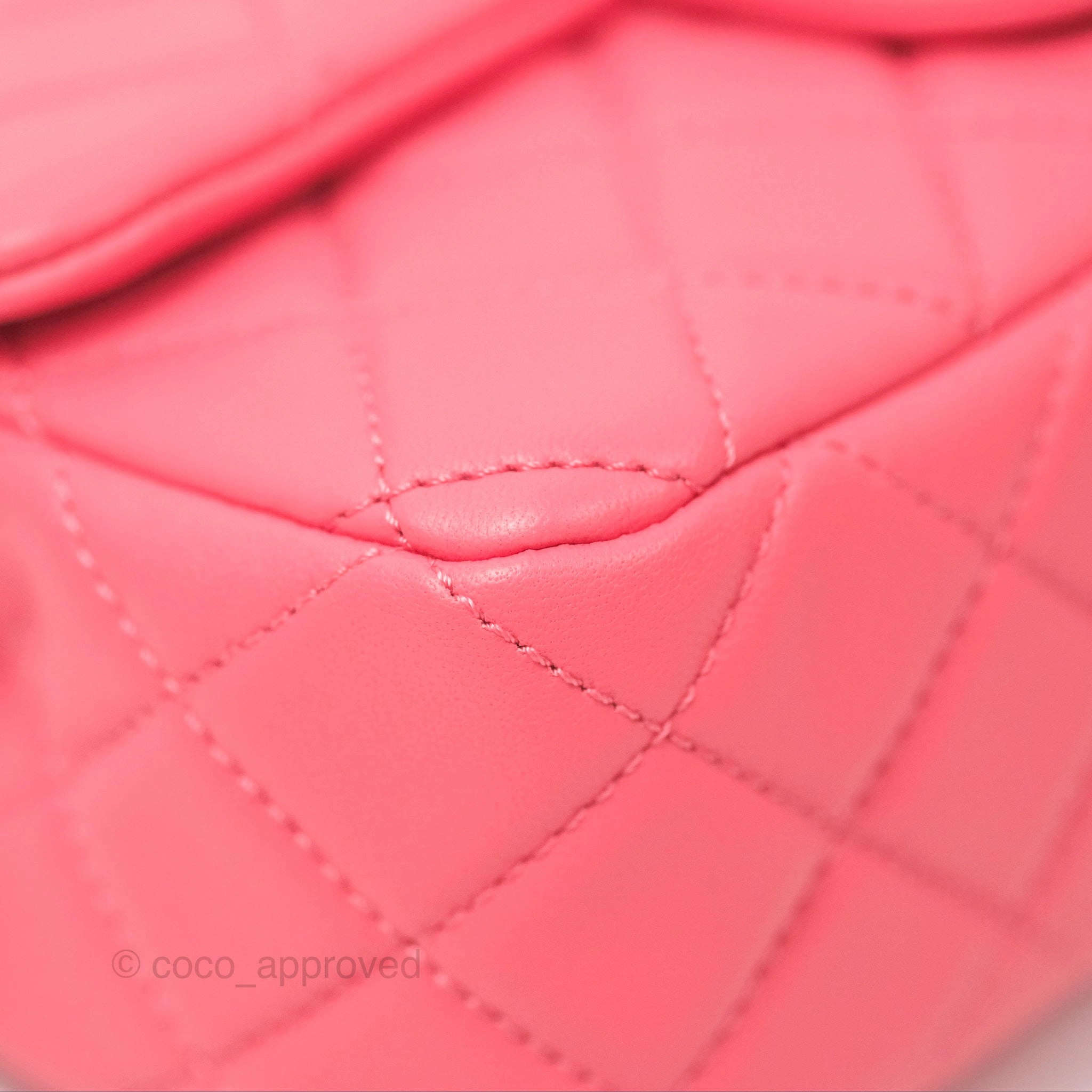 Chanel Pearl Crush Mini Rectangular Pink Lambskin Aged Gold Hardware