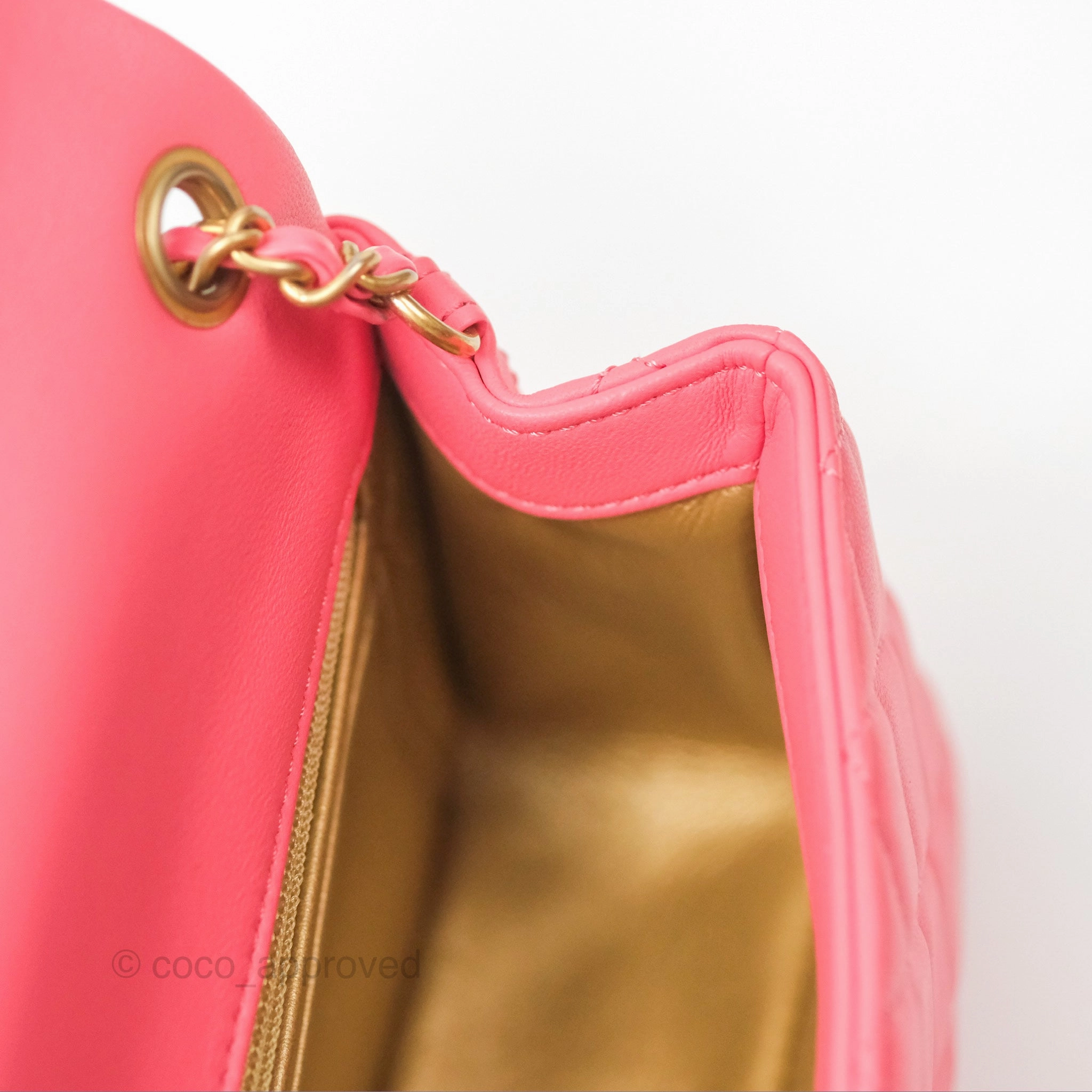 Chanel Pearl Crush Mini Rectangular Pink Lambskin Aged Gold Hardware
