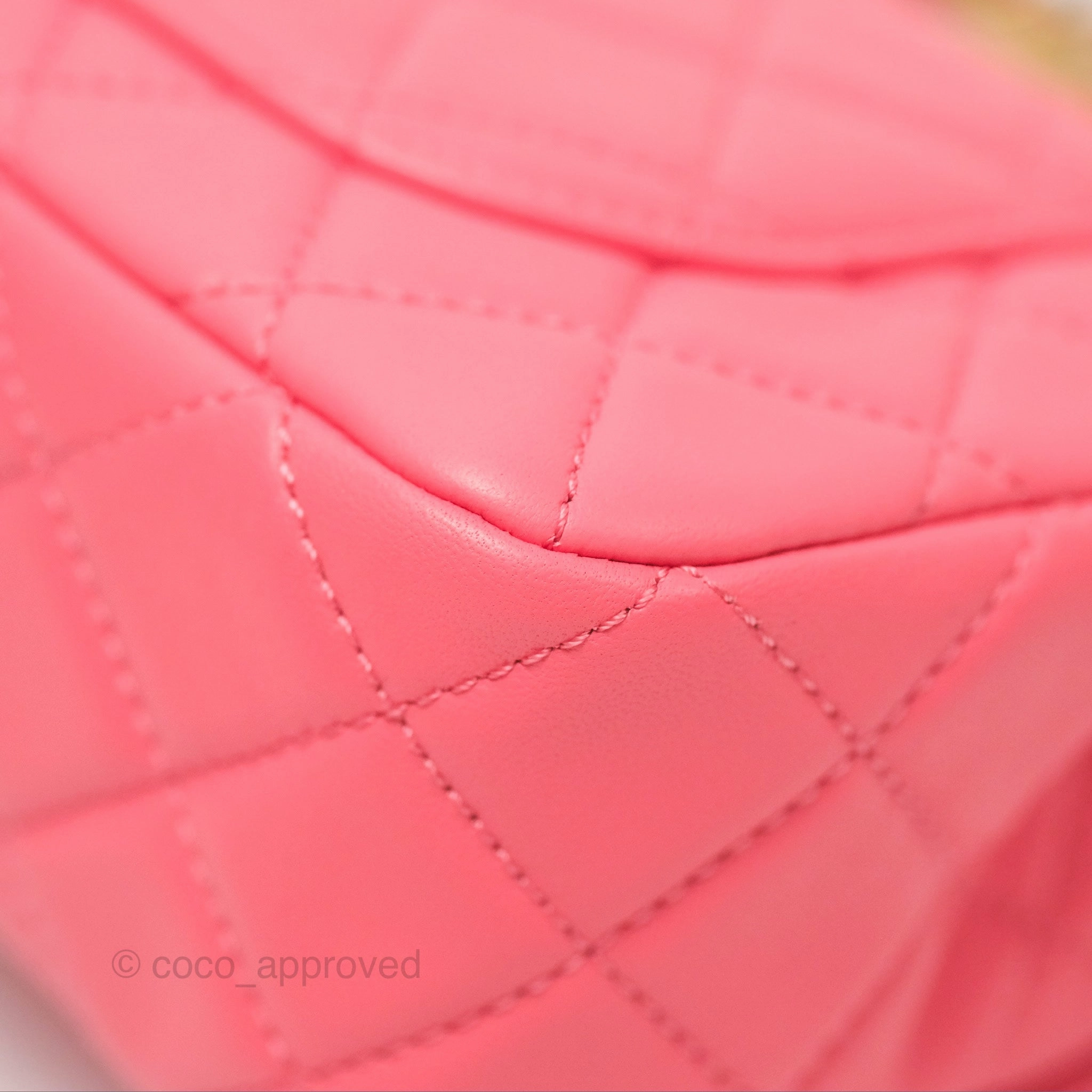 Chanel Pearl Crush Mini Rectangular Pink Lambskin Aged Gold Hardware