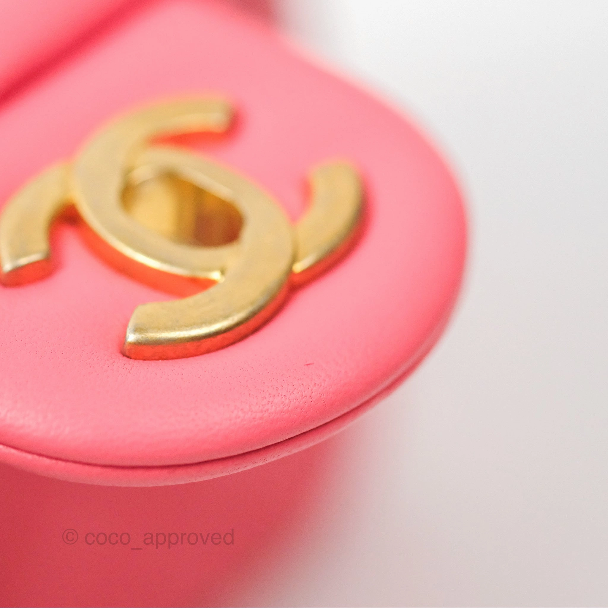 Chanel Pearl Crush Mini Rectangular Pink Lambskin Aged Gold Hardware