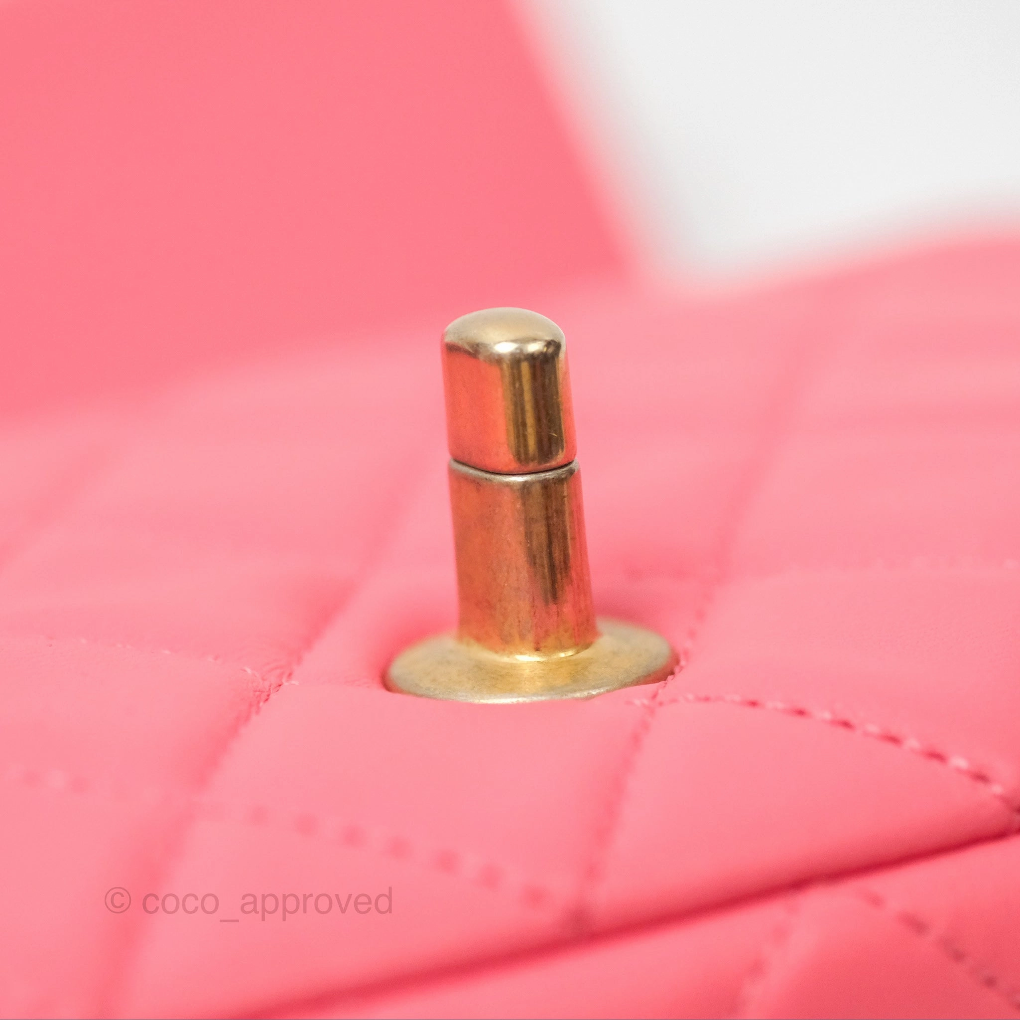 Chanel Pearl Crush Mini Rectangular Pink Lambskin Aged Gold Hardware