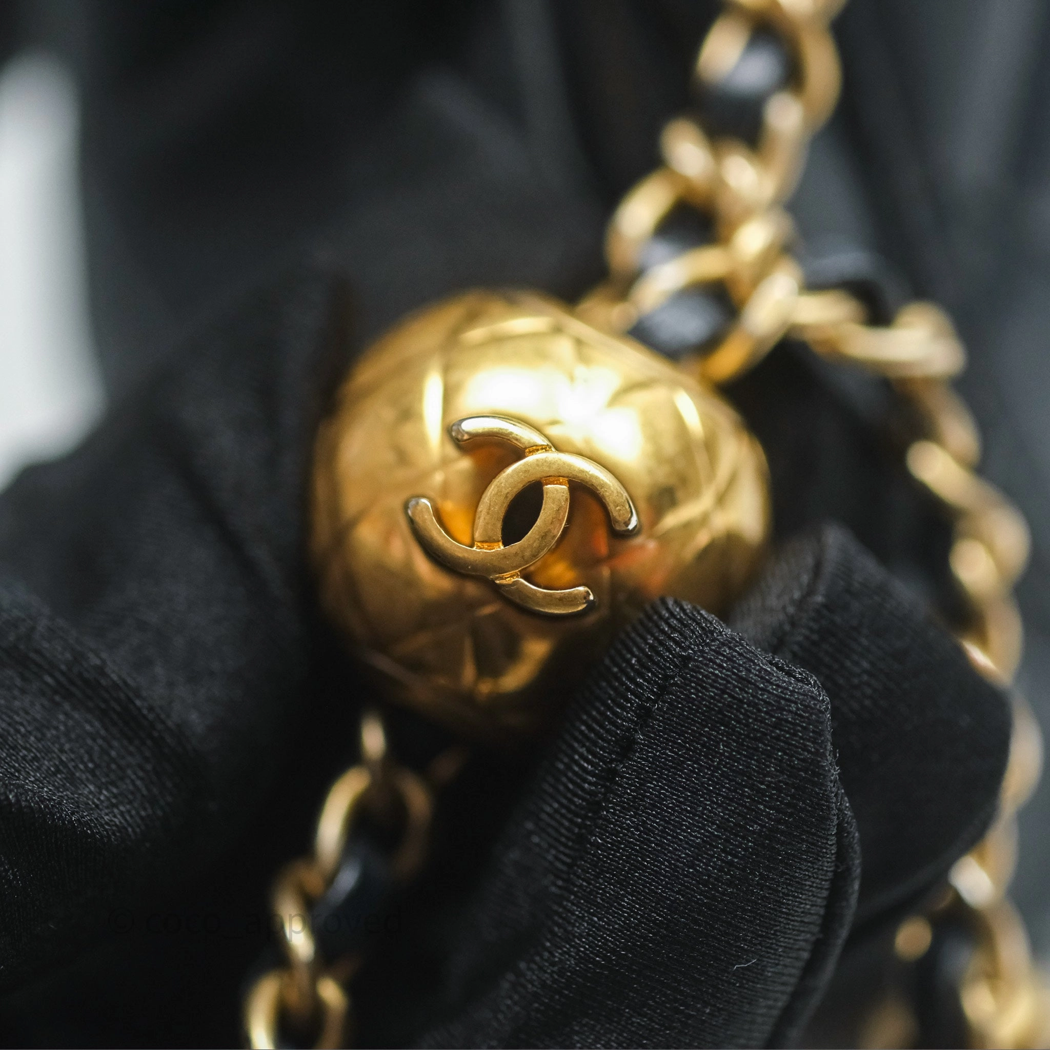 Chanel Pearl Crush Mini Square Quilted Black Lambskin Aged Gold Hardware