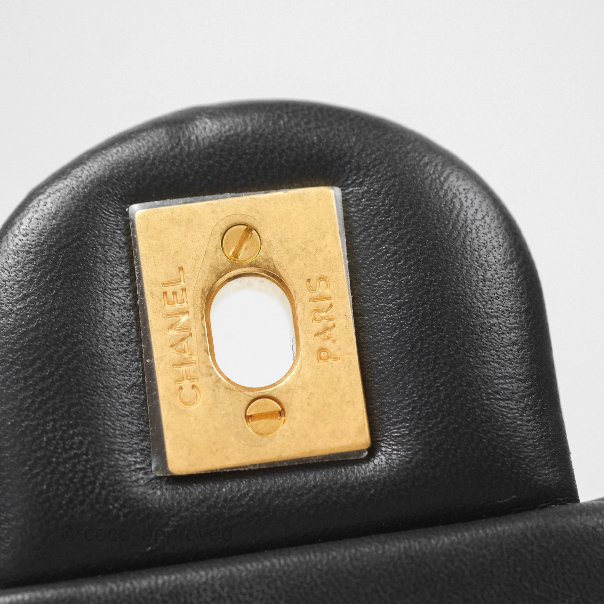Chanel Pearl Crush Mini Square Quilted Black Lambskin Aged Gold Hardware