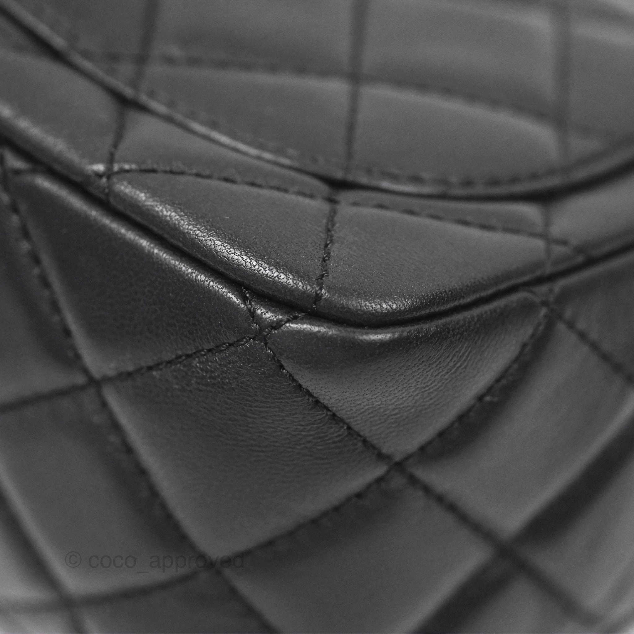 Chanel Pearl Crush Mini Square Quilted Black Lambskin Aged Gold Hardware