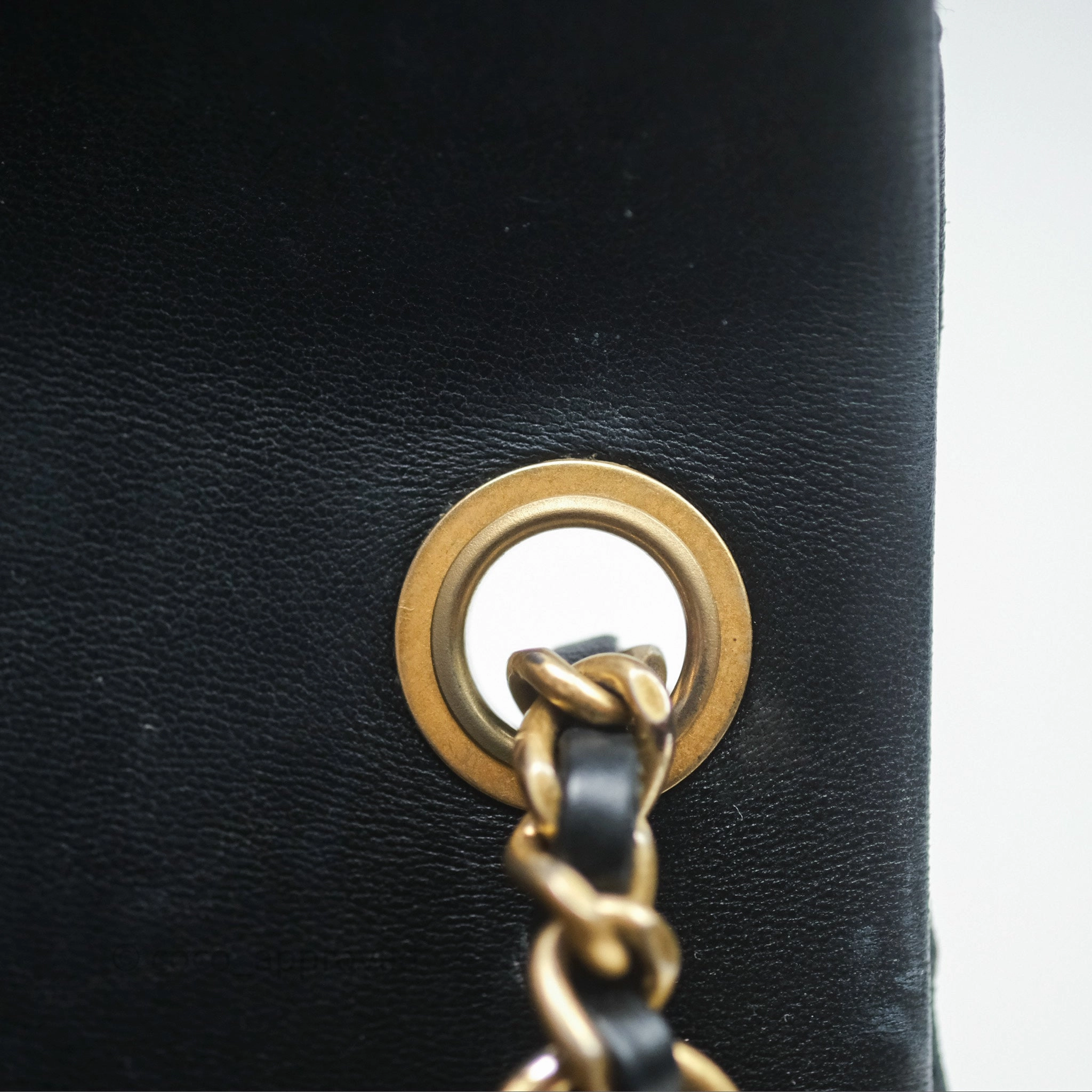 Chanel Pearl Crush Mini Square Quilted Black Lambskin Aged Gold Hardware