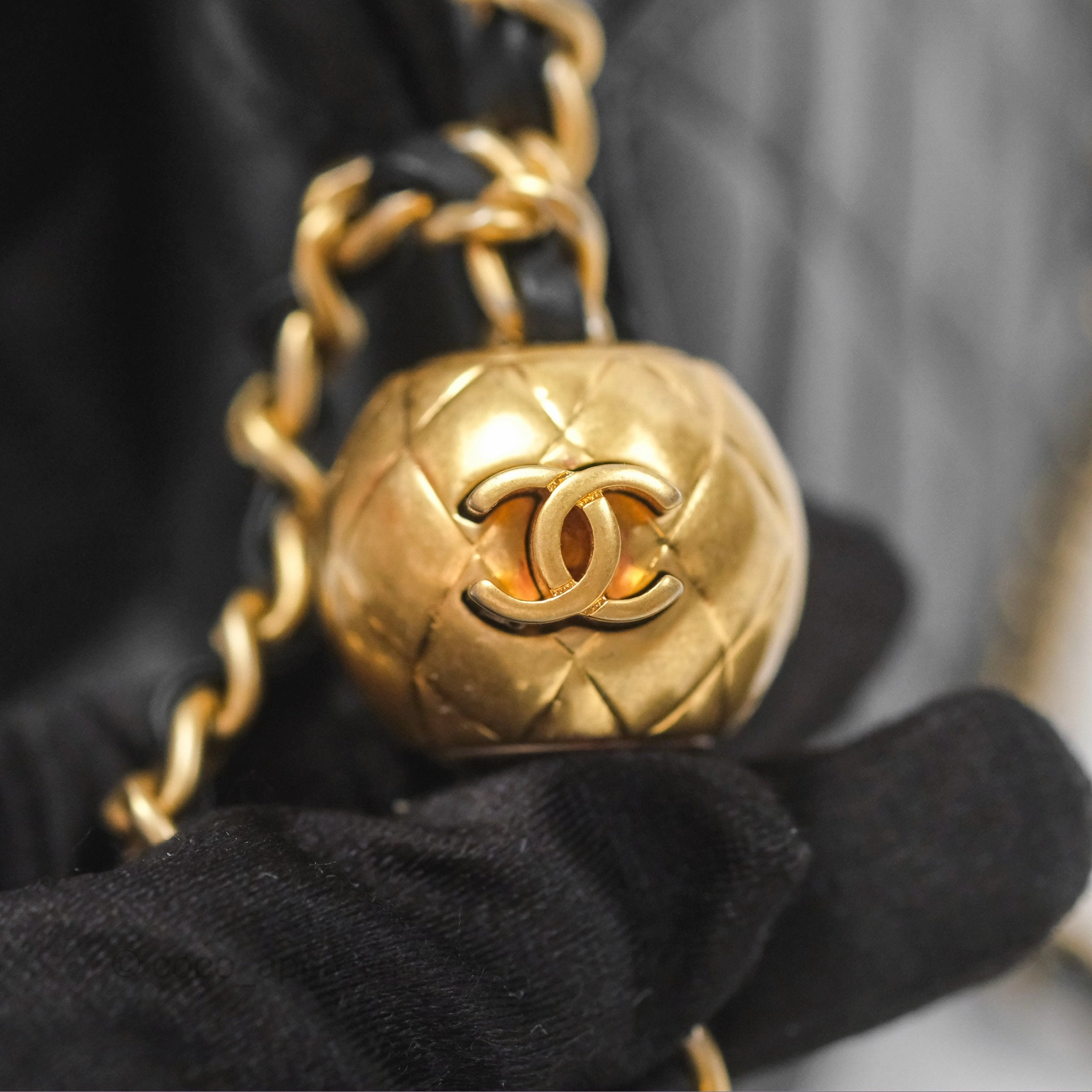 Chanel Pearl Crush Mini Square Quilted Black Lambskin Aged Gold Hardware