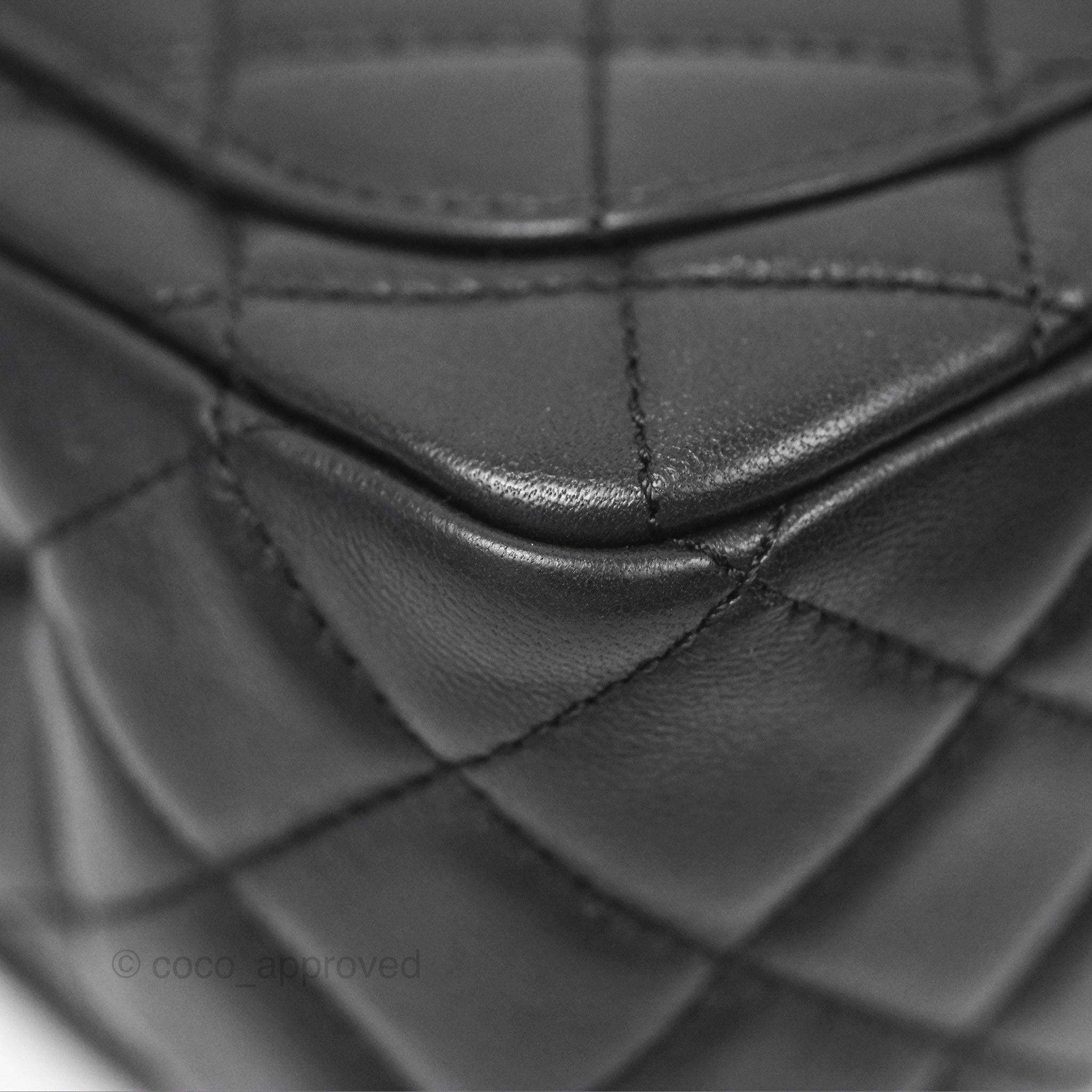 Chanel Pearl Crush Mini Square Quilted Black Lambskin Aged Gold Hardware