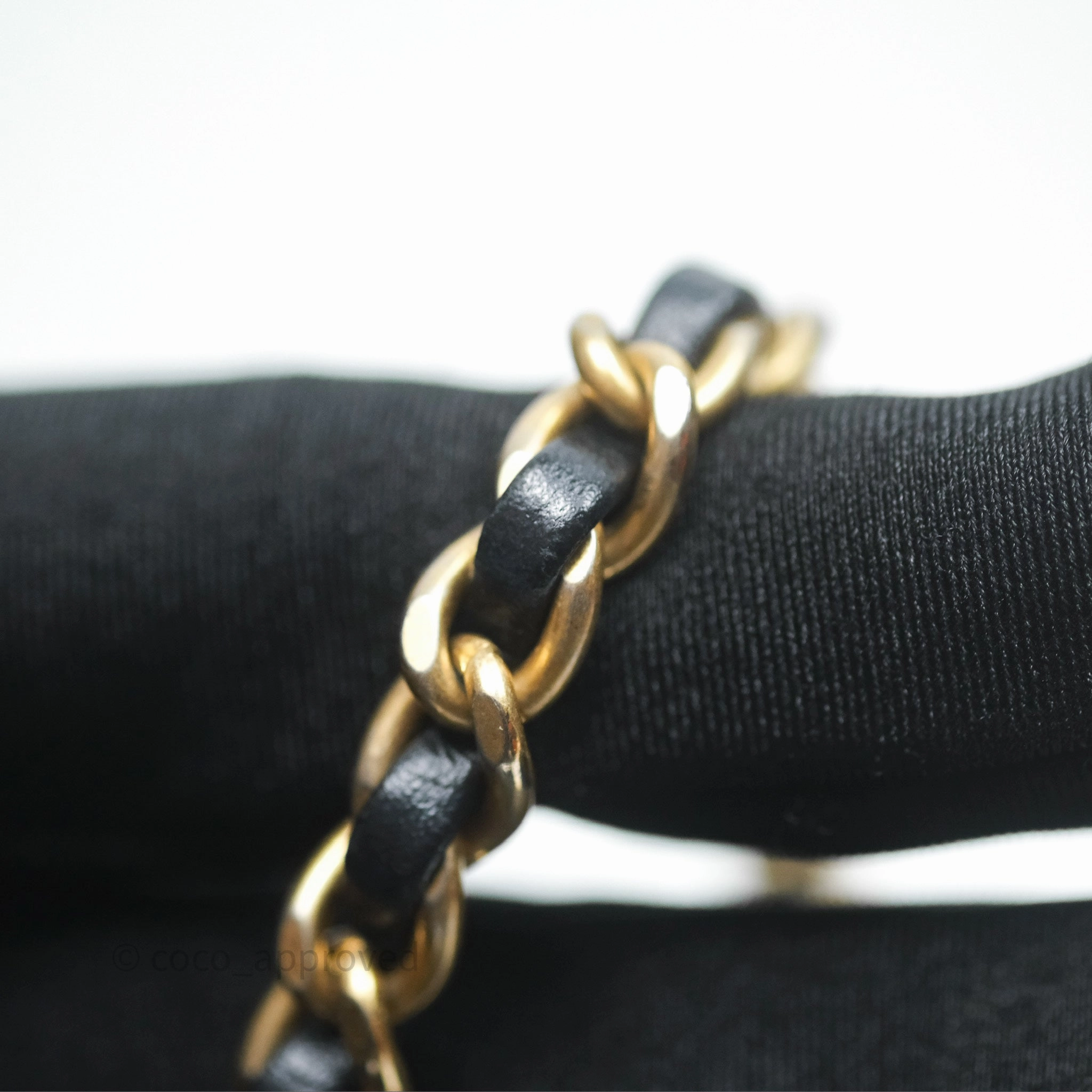 Chanel Pearl Crush Mini Square Quilted Black Lambskin Aged Gold Hardware