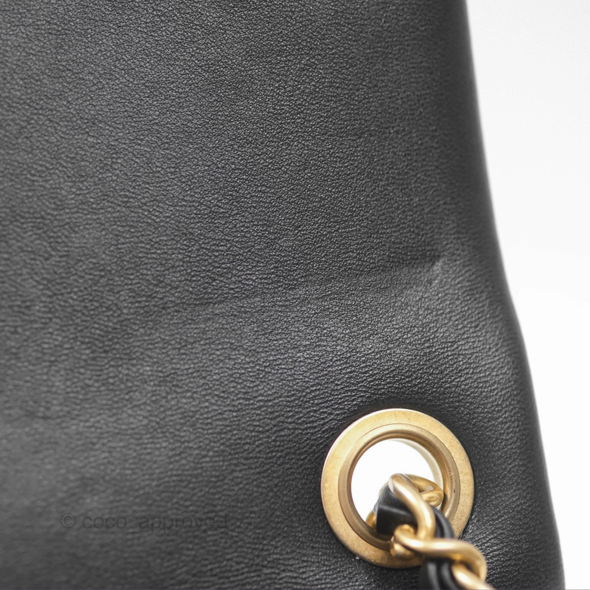 Chanel Pearl Crush Mini Square Quilted Black Lambskin Aged Gold Hardware