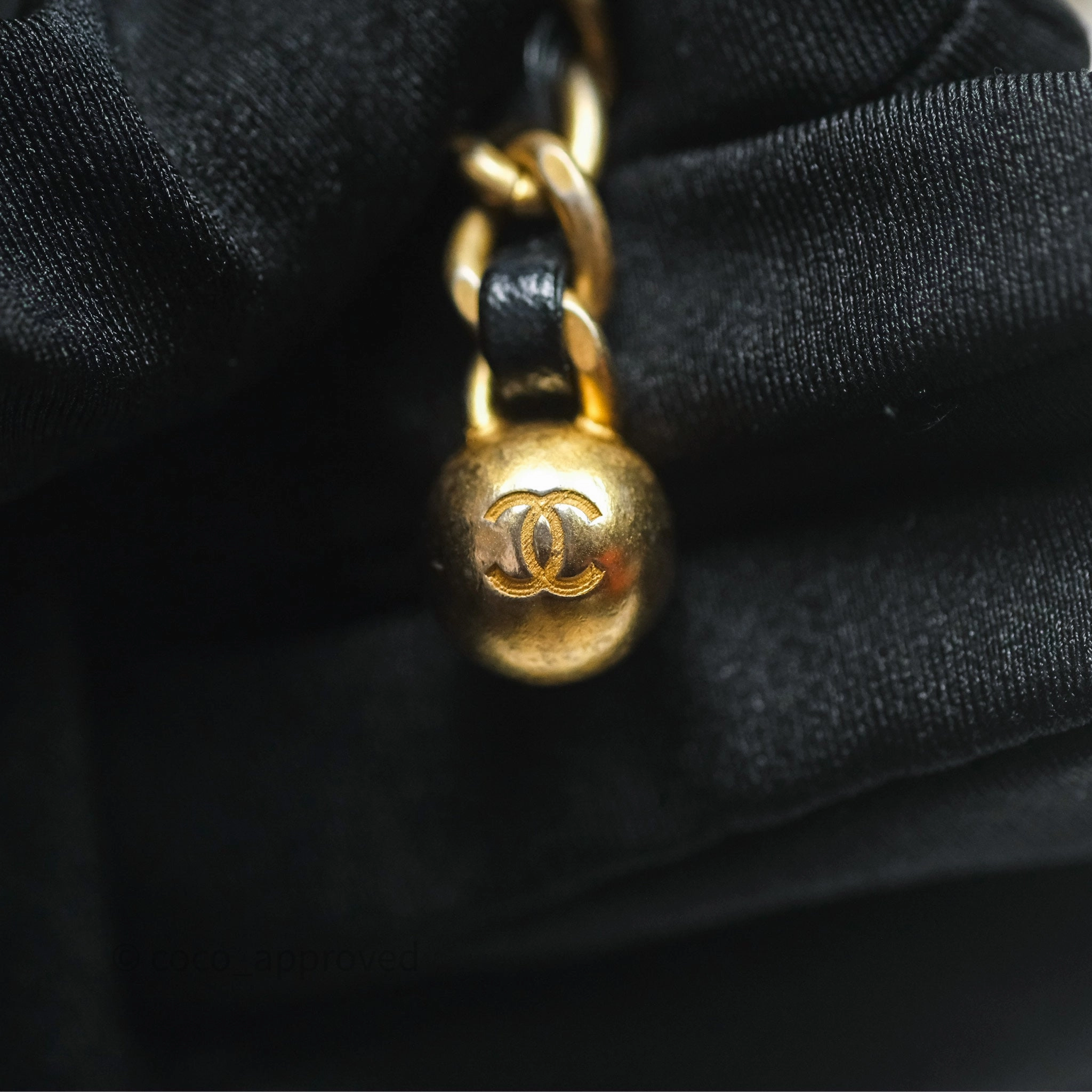 Chanel Pearl Crush Mini Square Quilted Black Lambskin Aged Gold Hardware