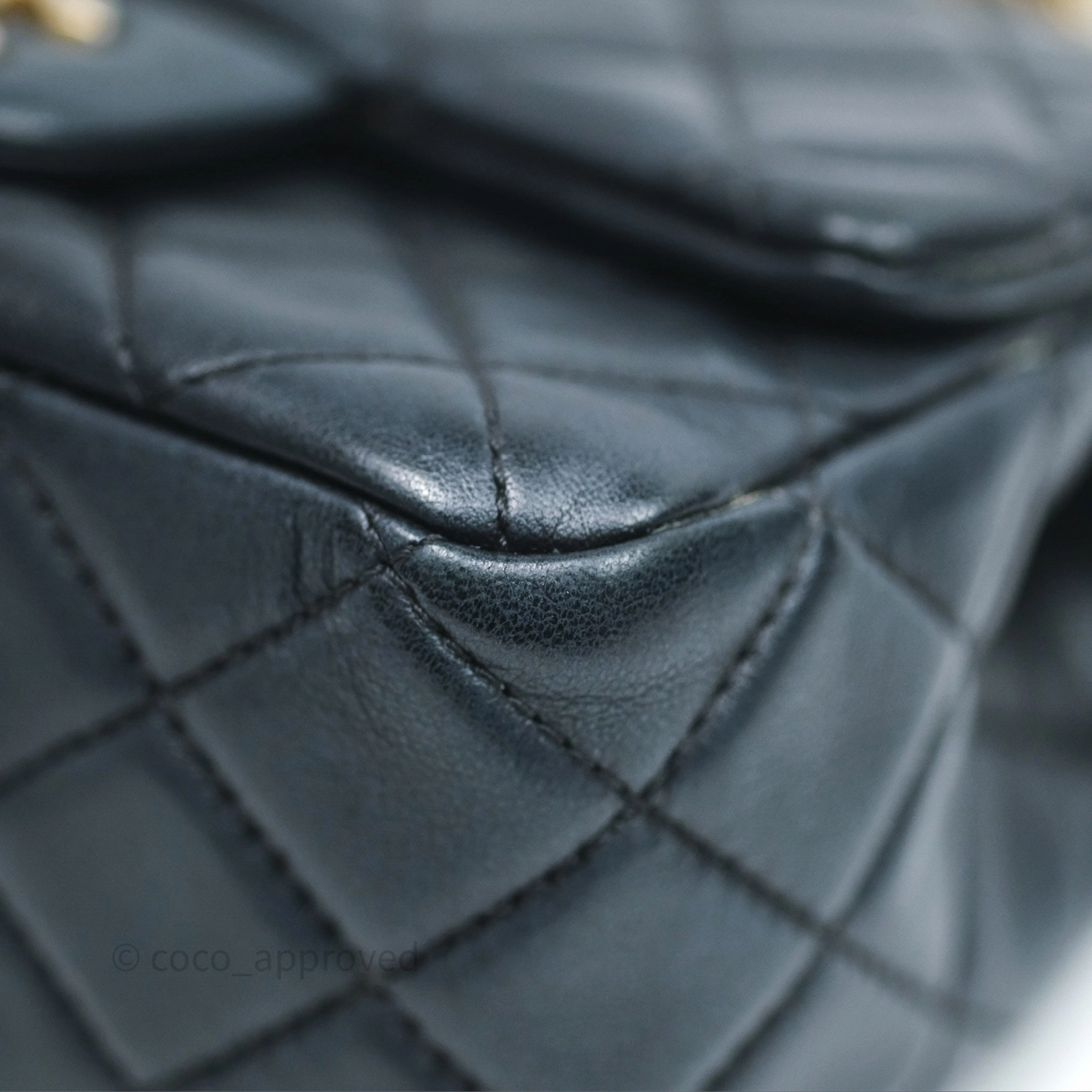 Chanel Pearl Crush Mini Square Quilted Black Lambskin Aged Gold Hardware
