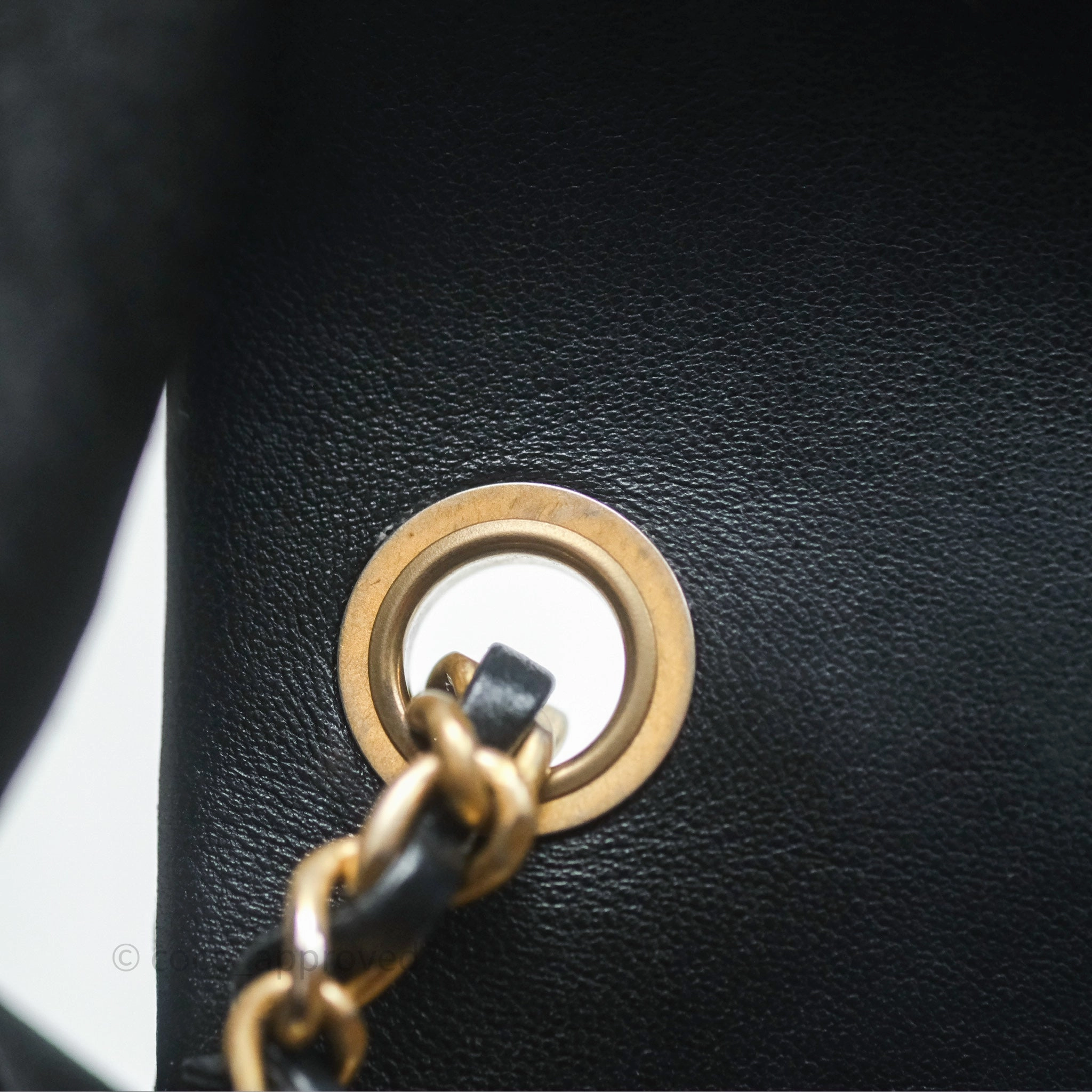 Chanel Pearl Crush Mini Square Quilted Black Lambskin Aged Gold Hardware