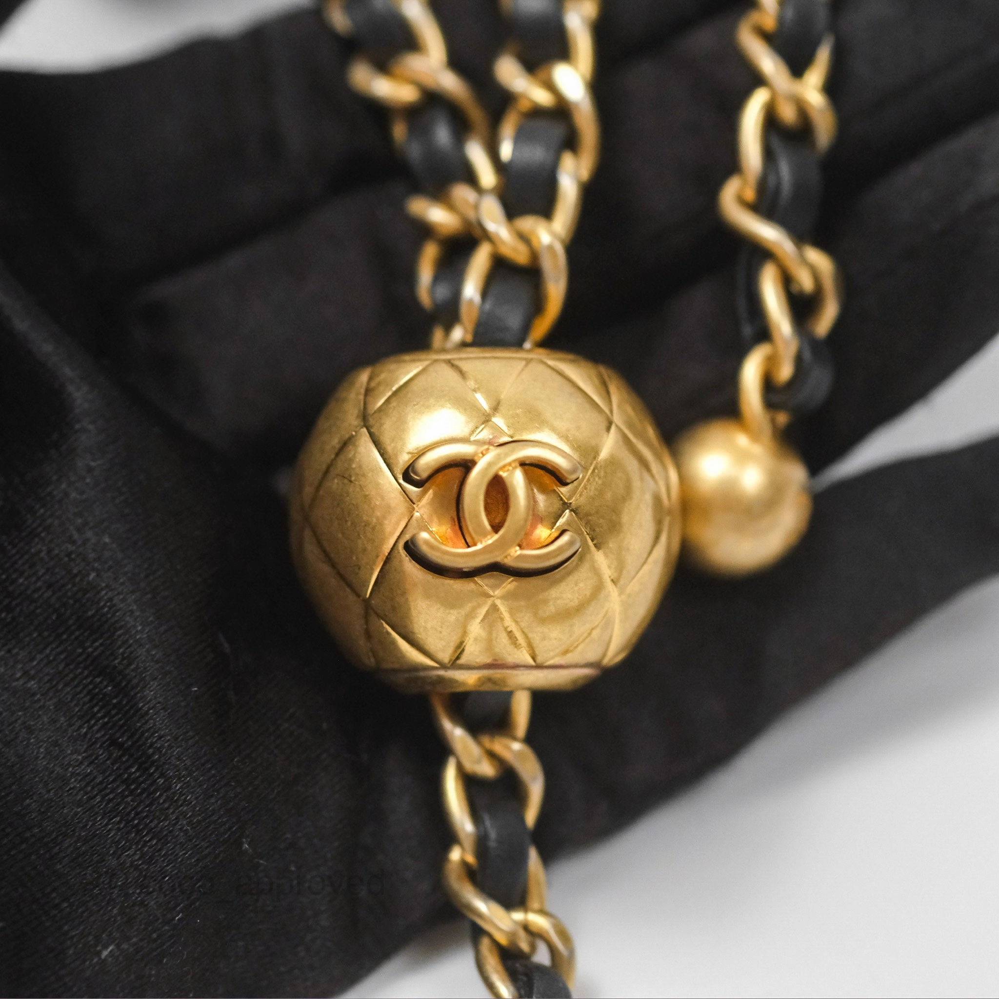 Chanel Pearl Crush Mini Square Quilted Black Lambskin Aged Gold Hardware